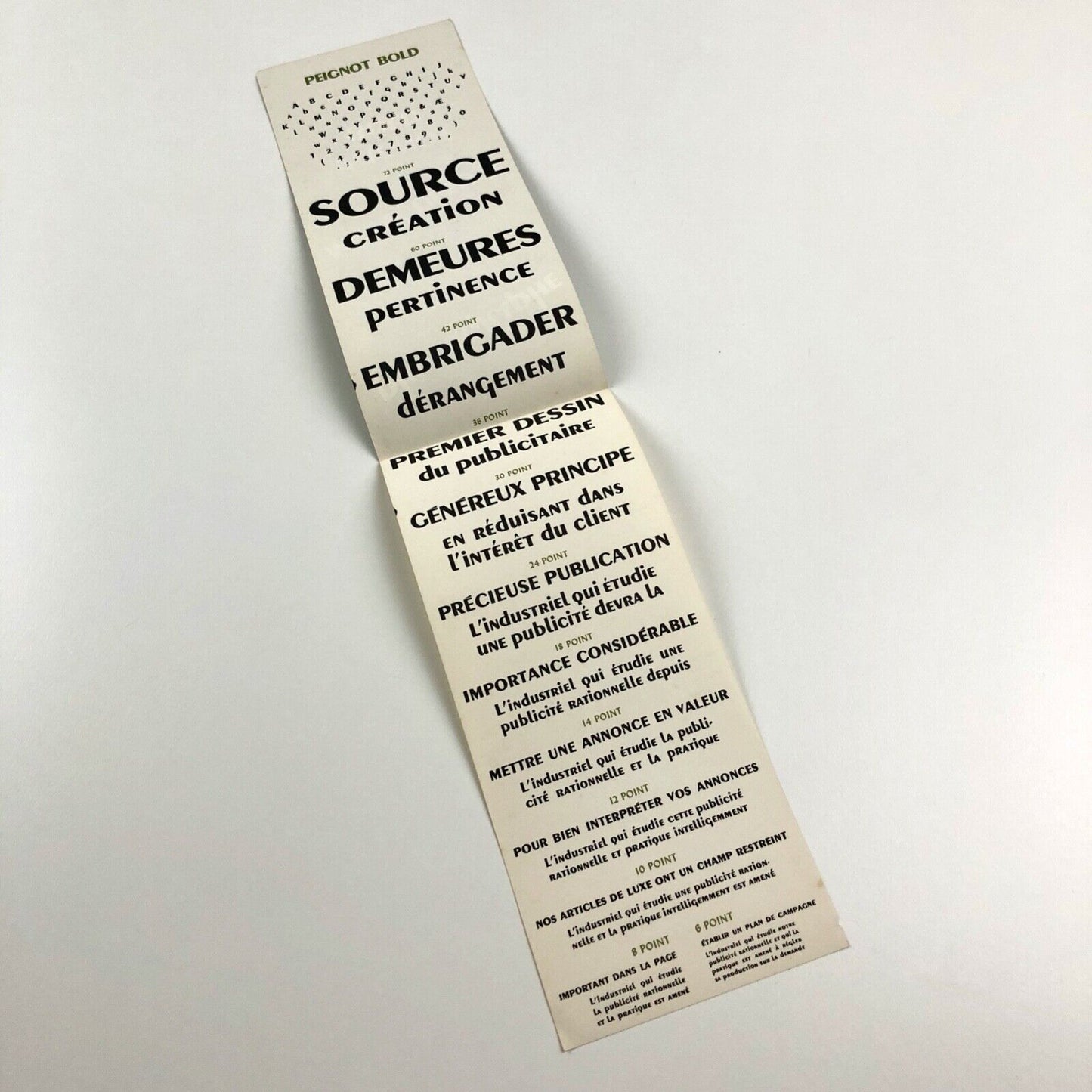 Peignot Bold. Small type specimen leaflet | American Wood Type Manufacturing Co