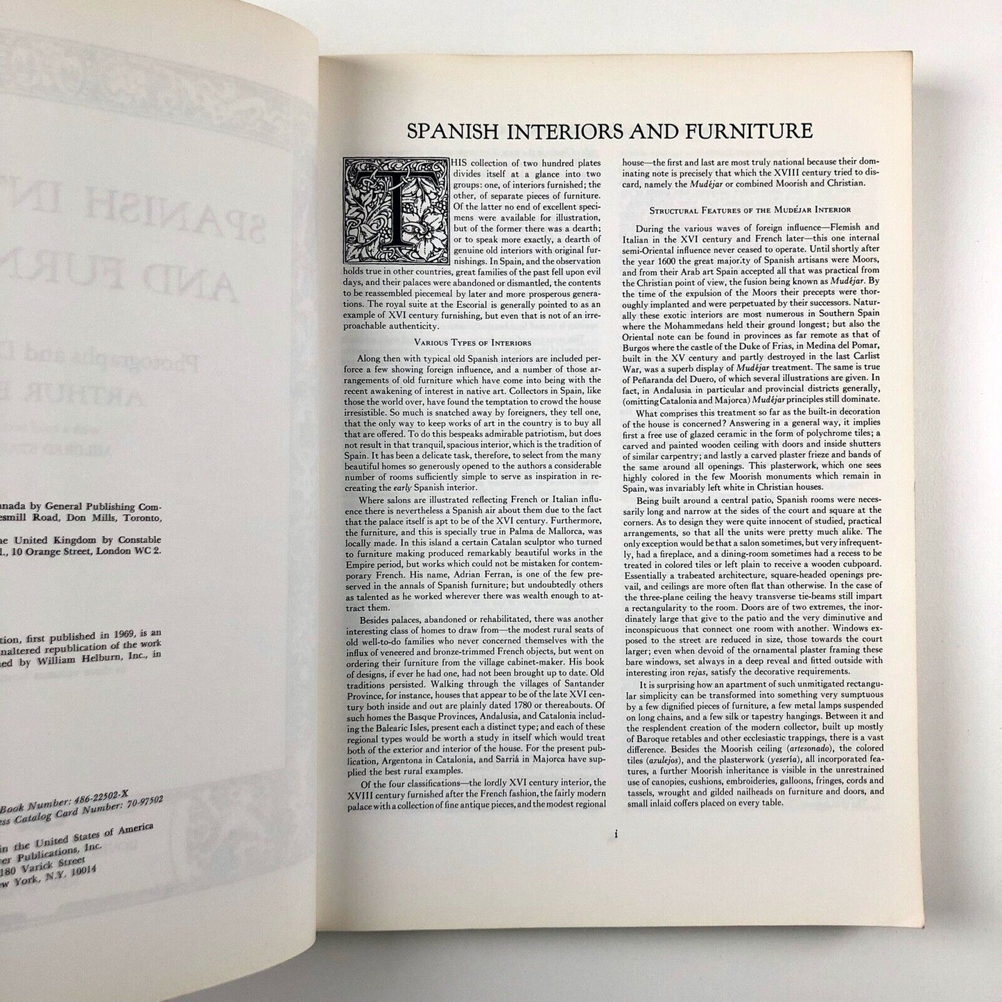 Spanish Interiors and Furniture | Arthur Byne & Mildred Stapley | Dover Books, 1969