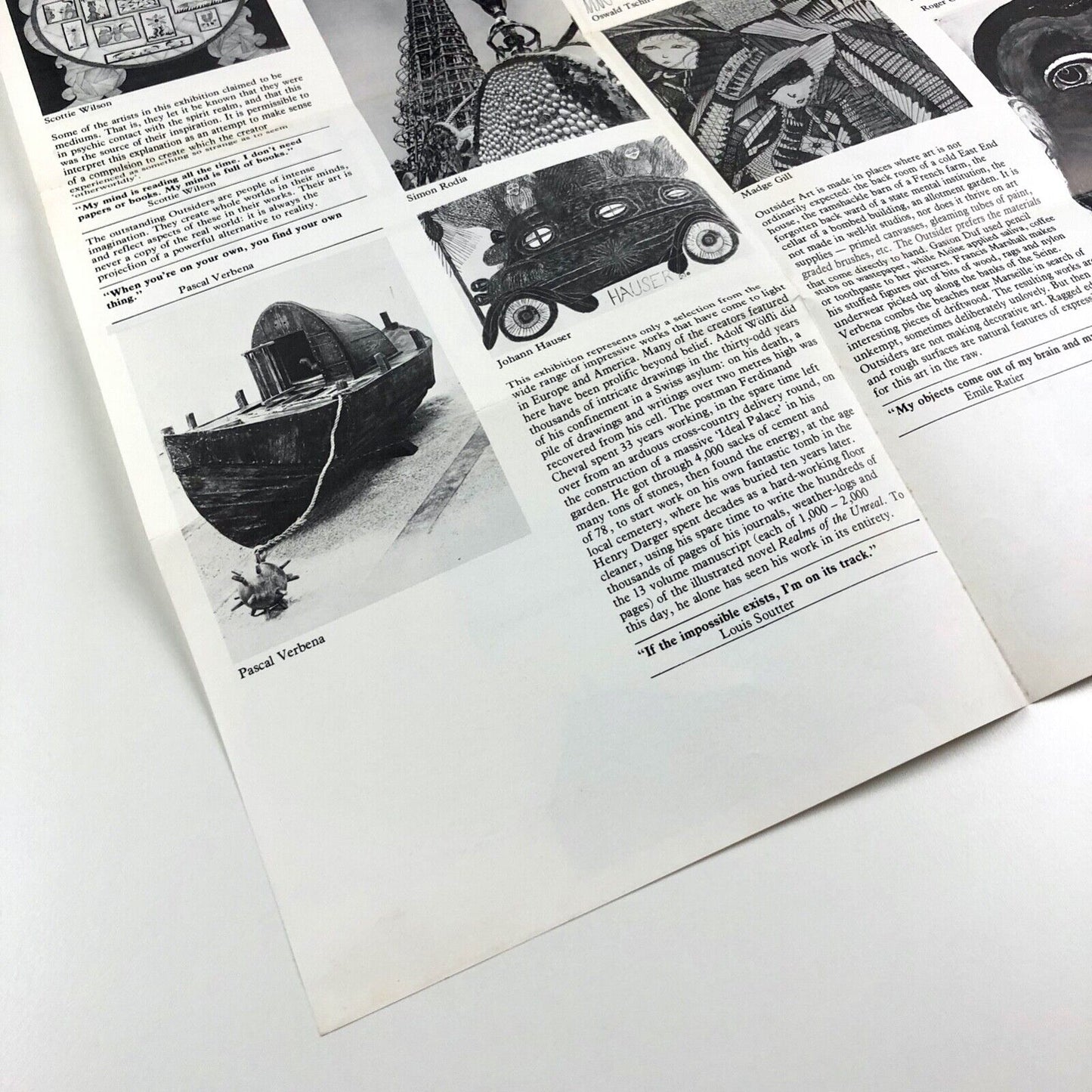 Fold out gallery guide for Outsiders | Hayward Gallery and Arts Council, 1979