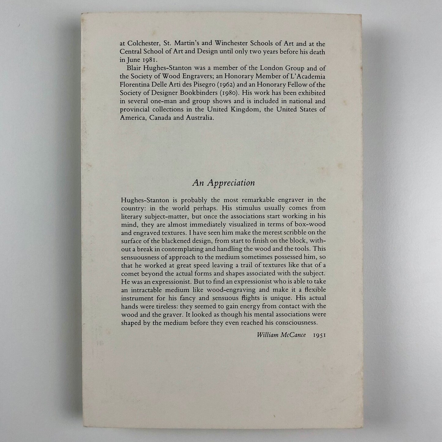 Blair Hughes-Stanton (1902-1981). Engravings | Studio One Gallery, Oxford 1982 | Exhibition leaflet