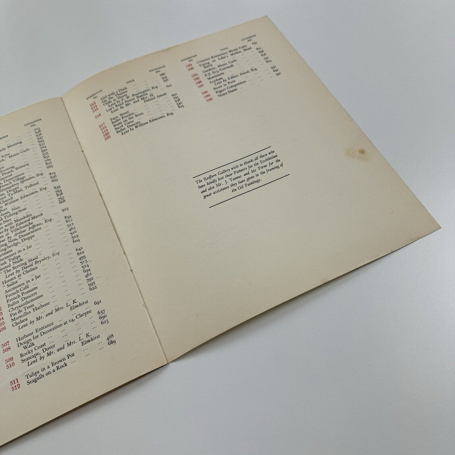 Christopher Wood – Exhibition of Complete Works | New Burlington Galleries / Redfern Gallery leaflet, 1938