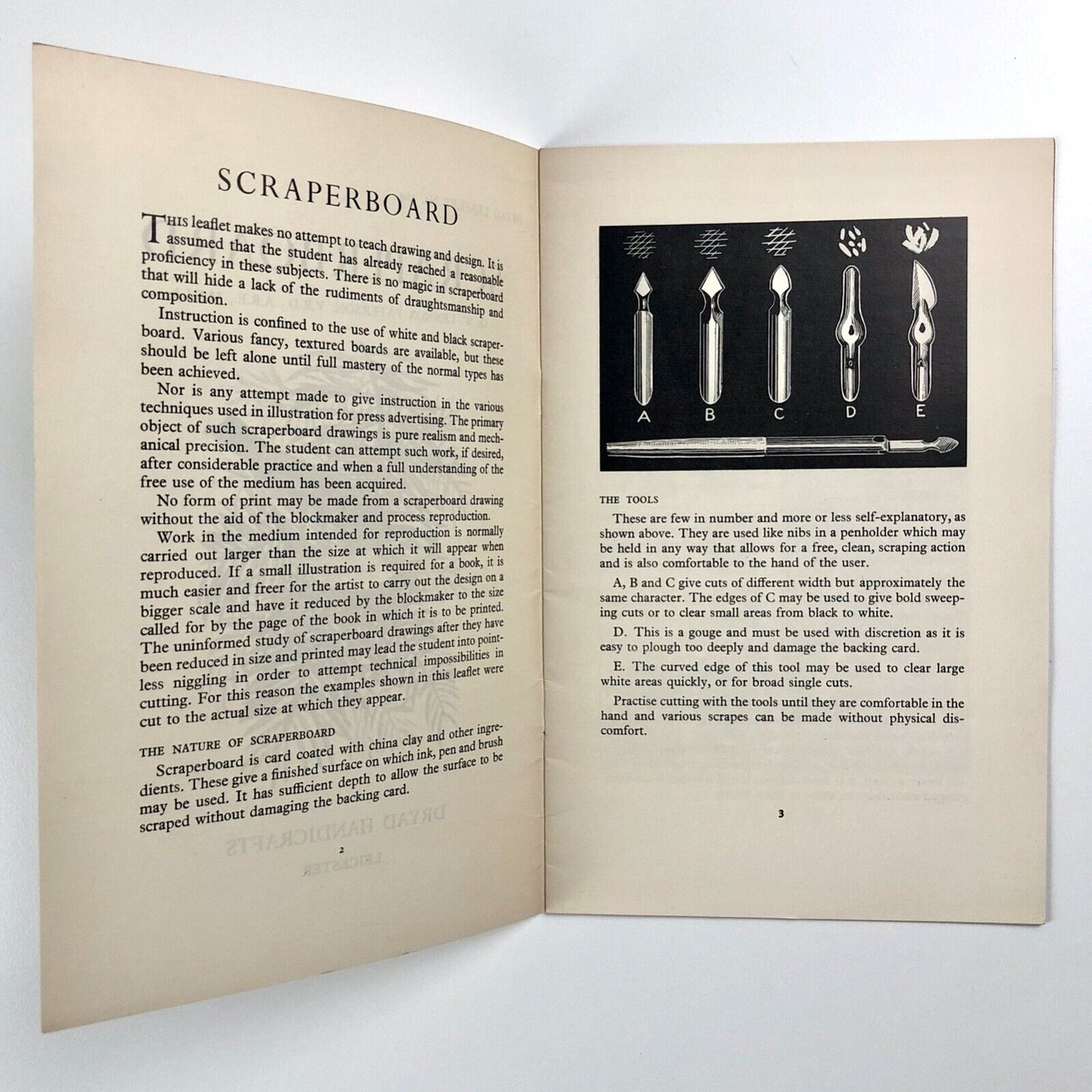 Scraperboard by G. W. Lennox Paterson | Dryad Handicrafts leaflet no. 164