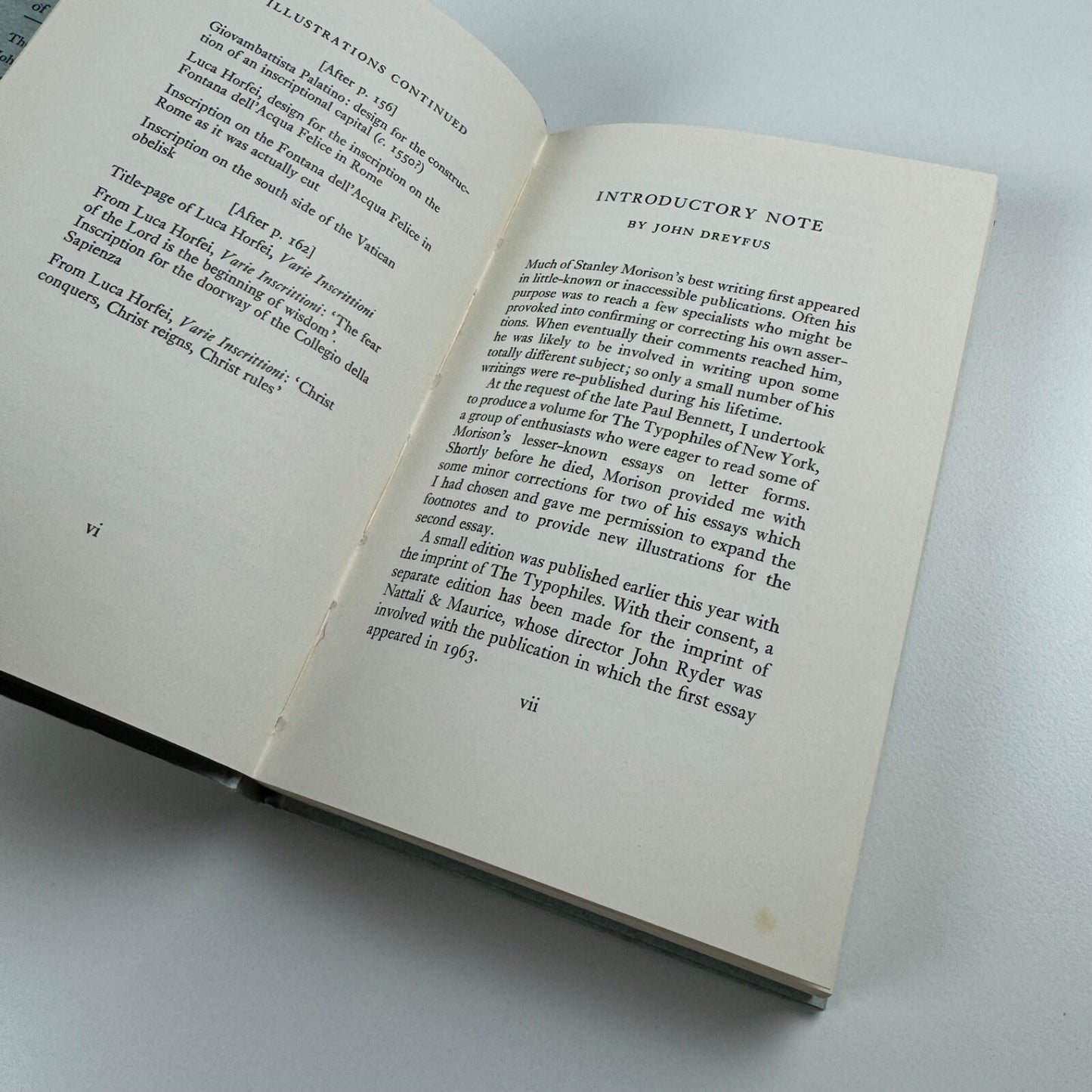 Letter Forms. Typographic and Scriptorial. Two Essays on their classification, history and bibliography by Stanley Morison | Nattali & Maurice, London, 1968