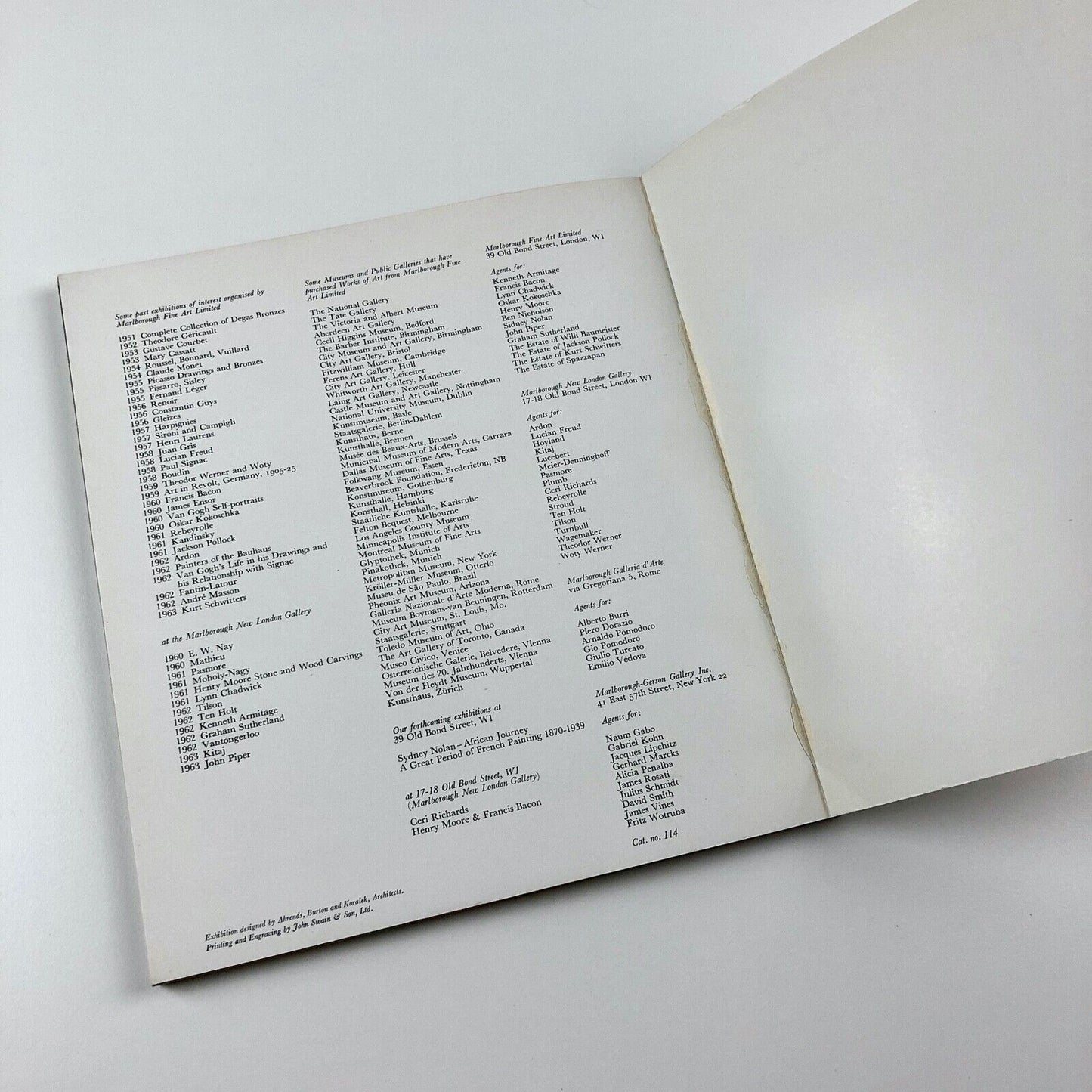 Ben Nicholson exhibition catalogue | Marlborough Fine Art, 1963