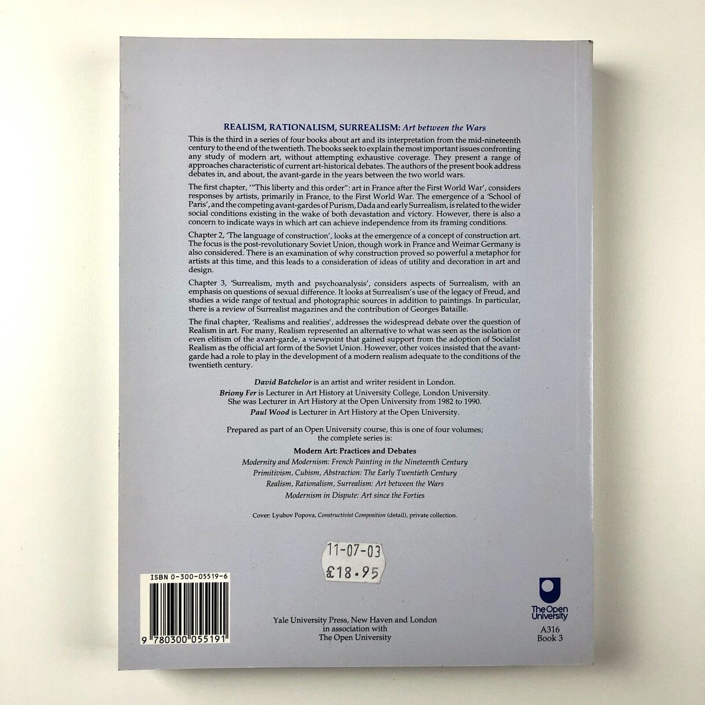 Realism, Rationalism, Surrealism: Art Between the Wars | Fer/Batchelor/Wood 1994
