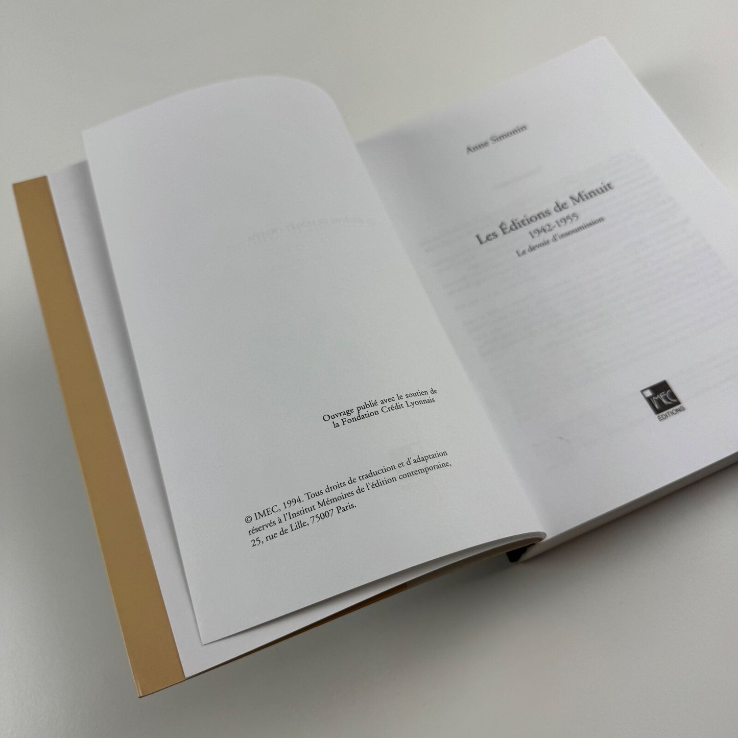 Les Èditions de Minuit 1942-1955. Le devoir d’insoumission by Anne Simonin