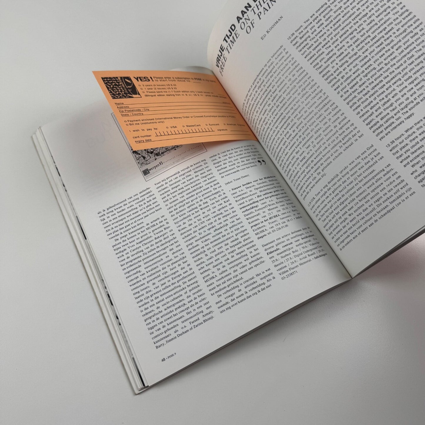 POSE issue 9. Spring/Summer 1993. Stichting Polysemisch Instituut. Edited by Toine Ooms. Text in English and Dutch