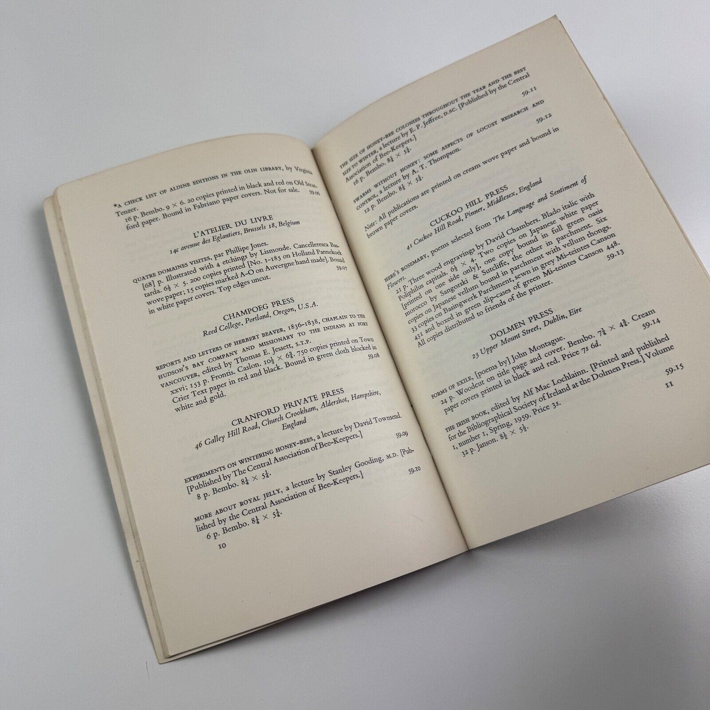Private Press Books 1959. Edited by Roderick Cave and Thomas Rae | North Harrow Private Libraries Association, 1960