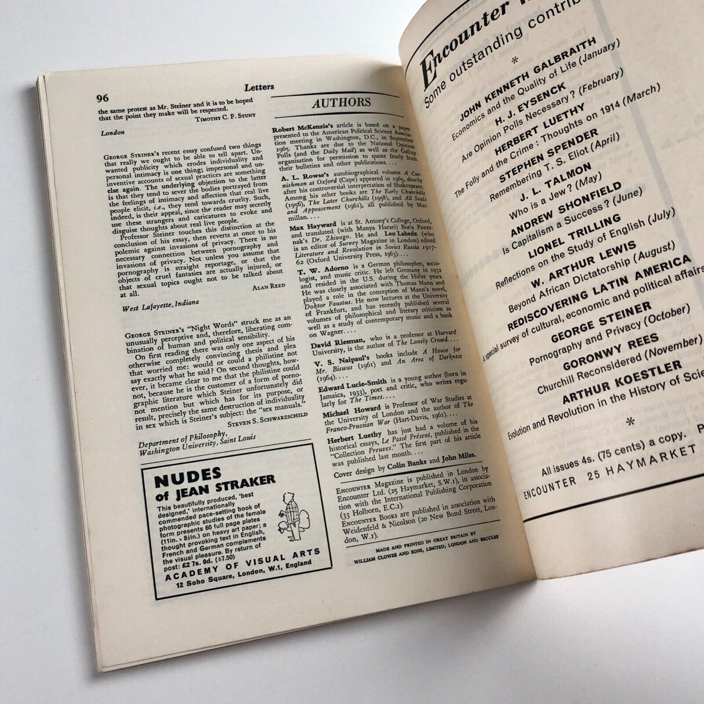 Encounter magazine Volume XXVI, No.1 Jan 1966 | article on concrete poetry by Edward Lucie-Smith