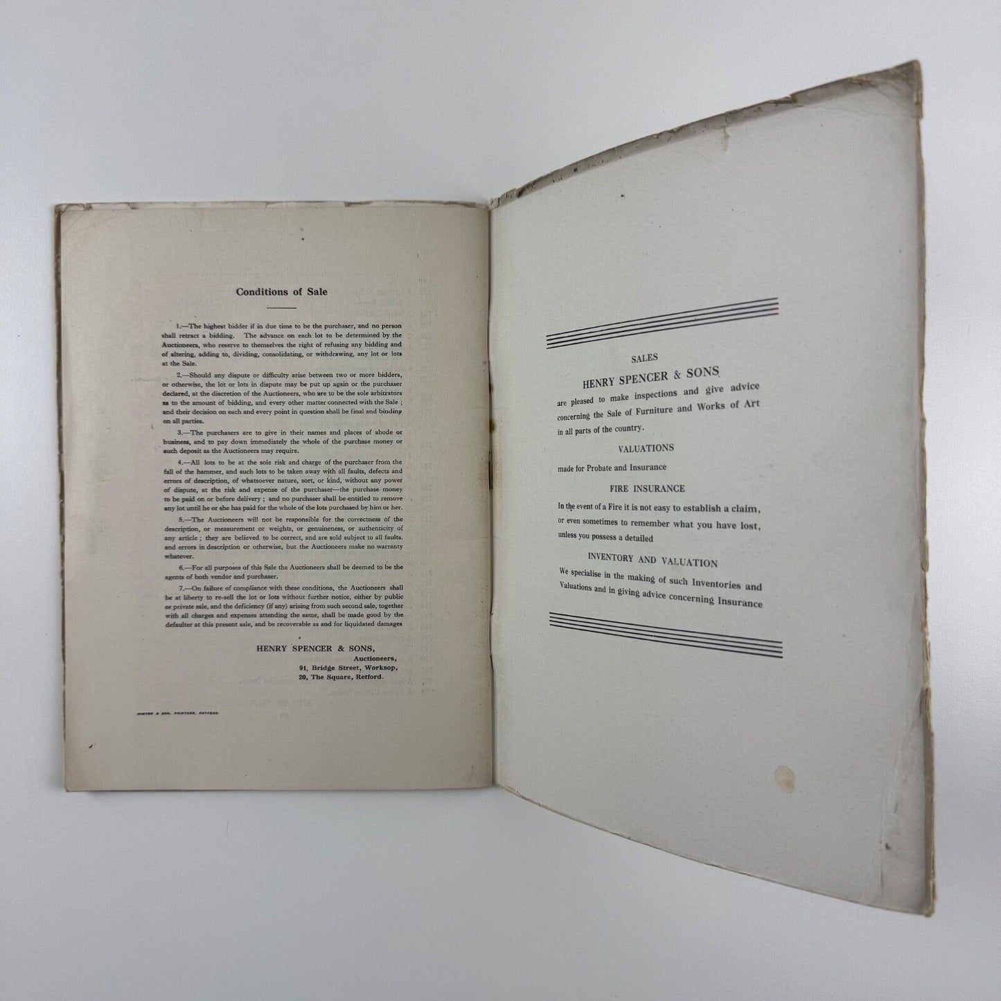 By Direction of His Grace the Duke of Portland, K.G. Welbeck Abbey, Nottinghamshire: Surplus 17th & 18th Century Furniture, August-September, 1947 | Henry Spencer & Sons