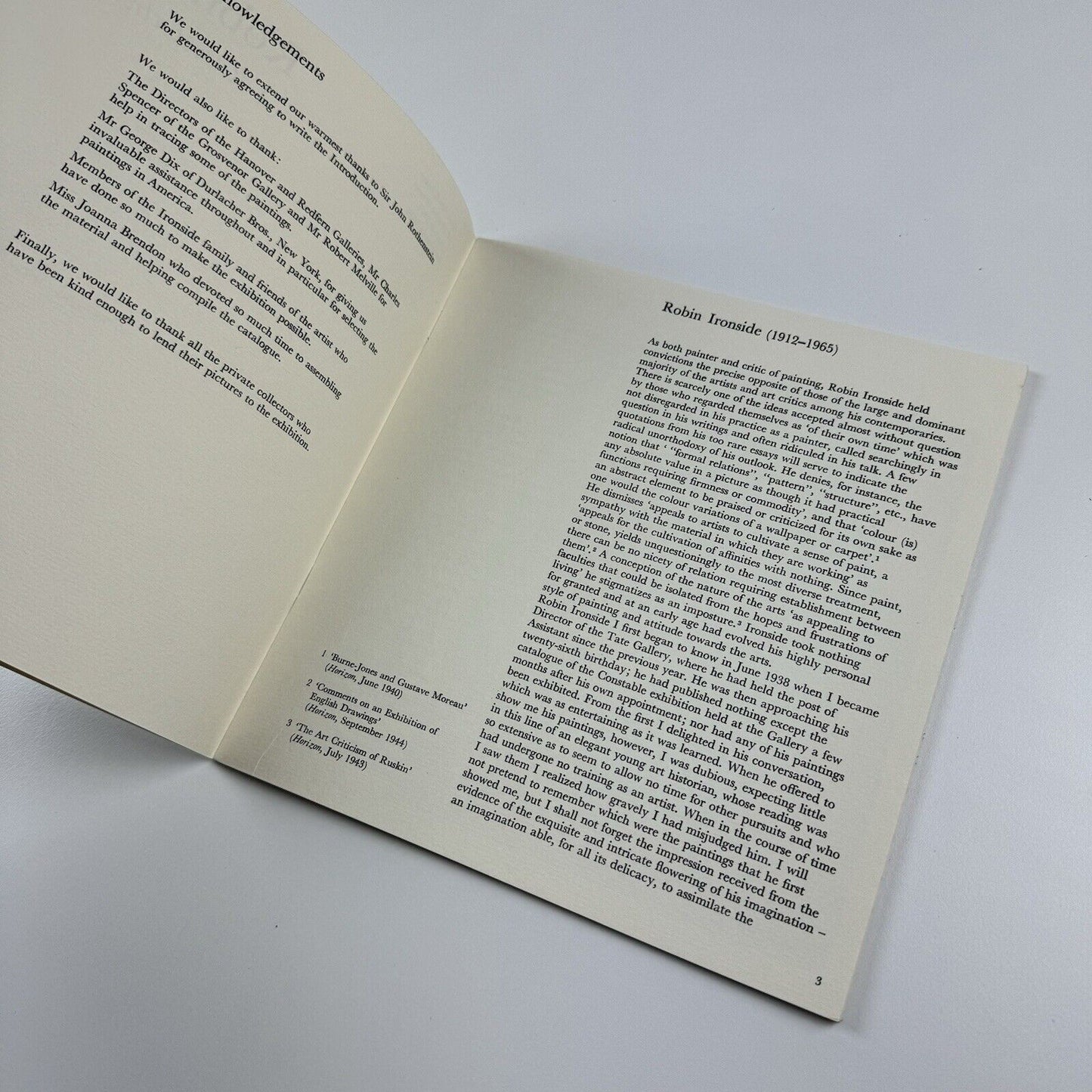 Robin Ironside – A Retrospective exhibition | New Art Centre, Sloane Street | 1966 catalogue booklet