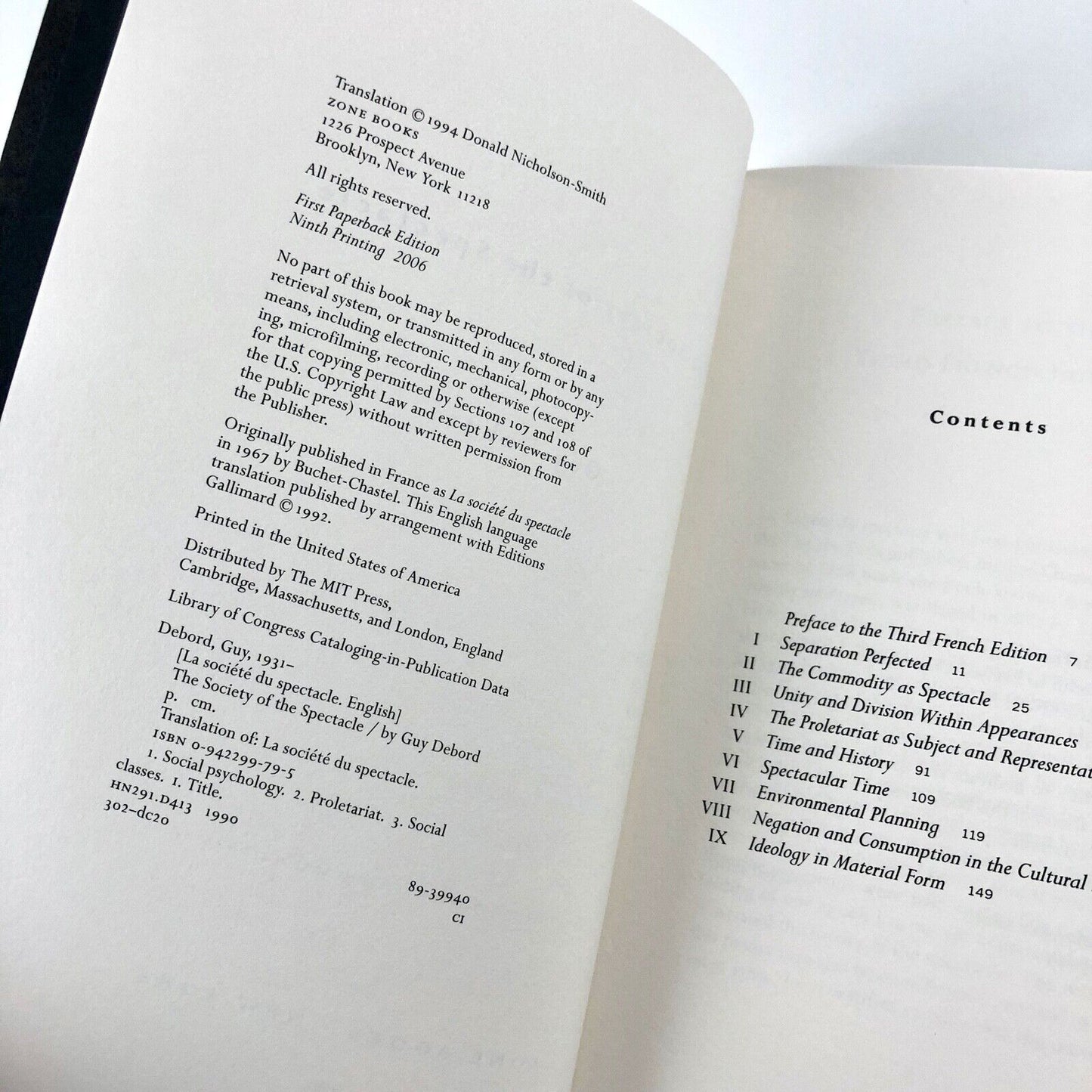 The Society of the Spectacle by Guy Debord | English translation Zone Books 1995