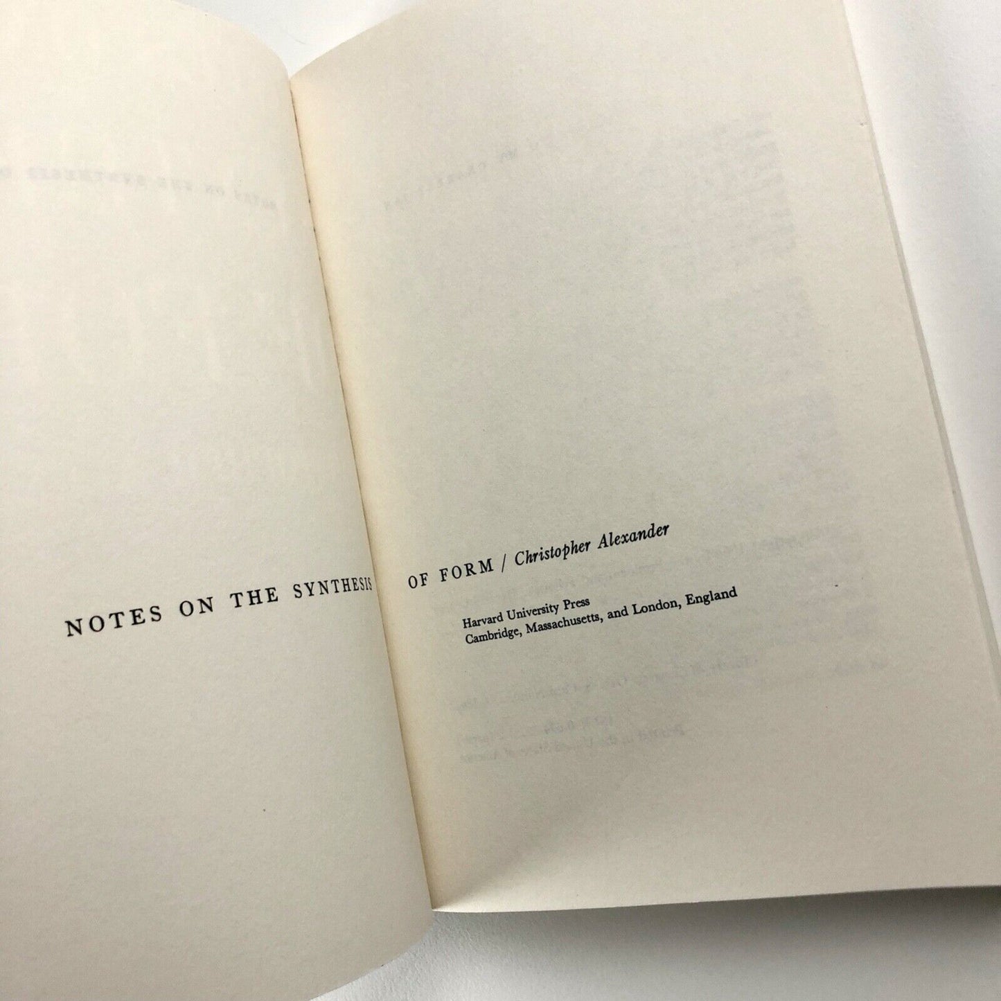Notes on the Synthesis of Form by Christopher Alexander | Harvard