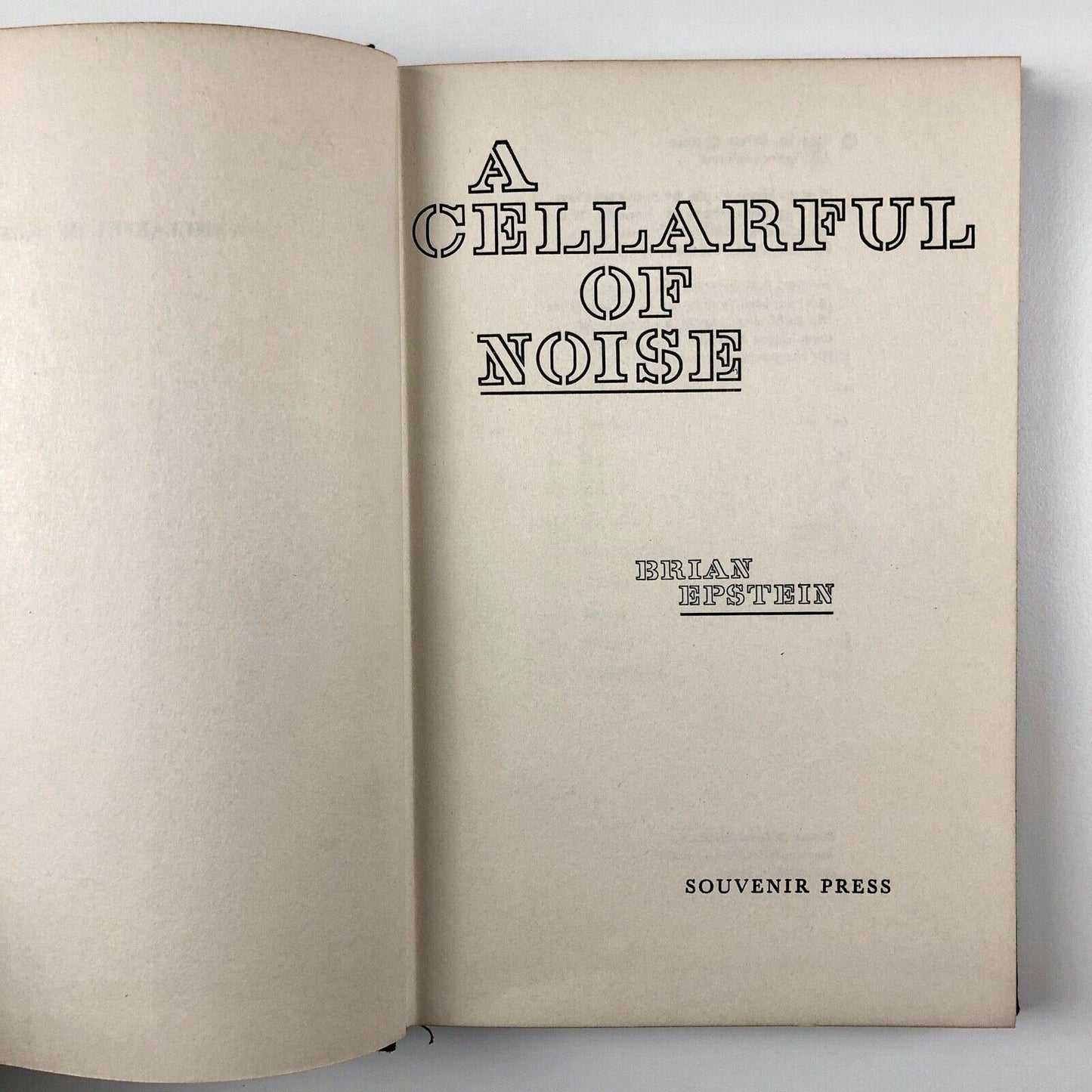 Brian Epstein - A Cellarful of Noise | Souvenir Press, first edition 1964 | The Beatles