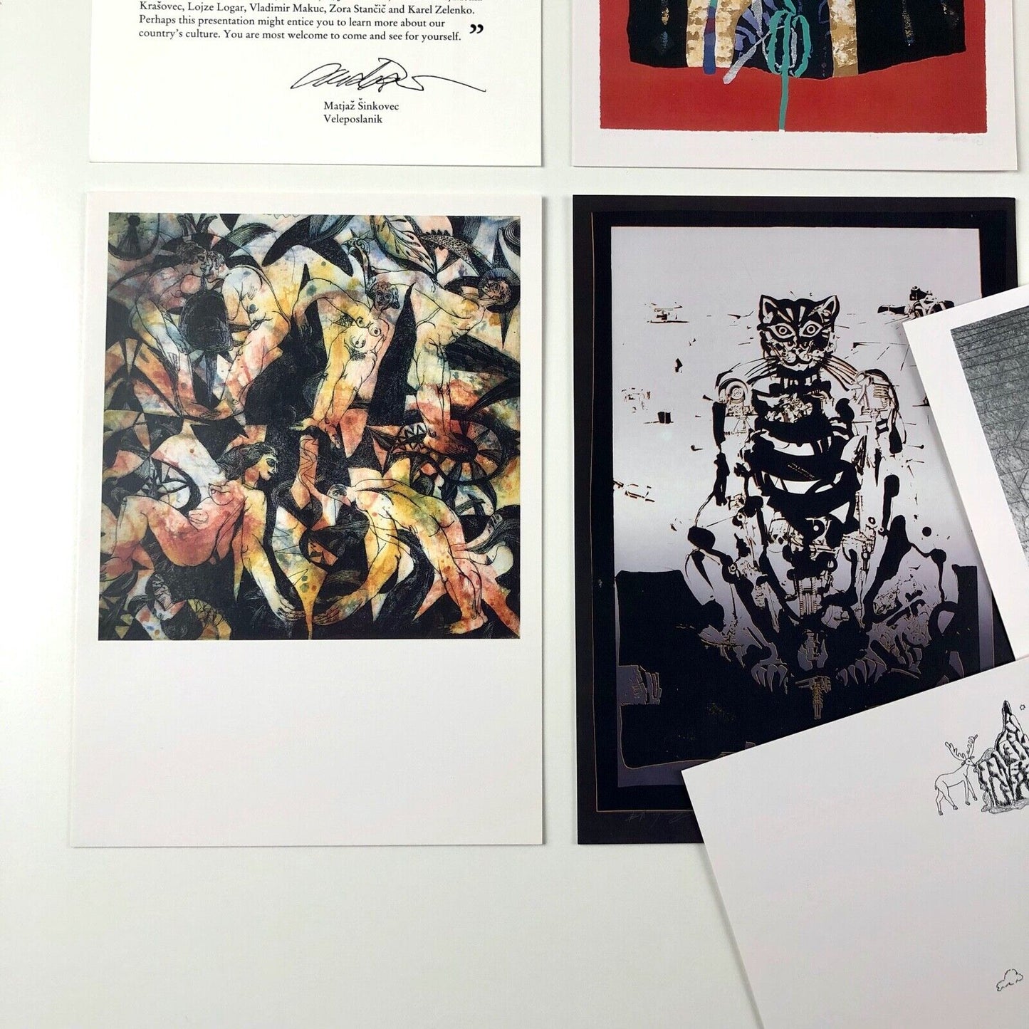 Printmakers from Slovenia – CCA Galleries | Exhibition postcards and folder, 1993