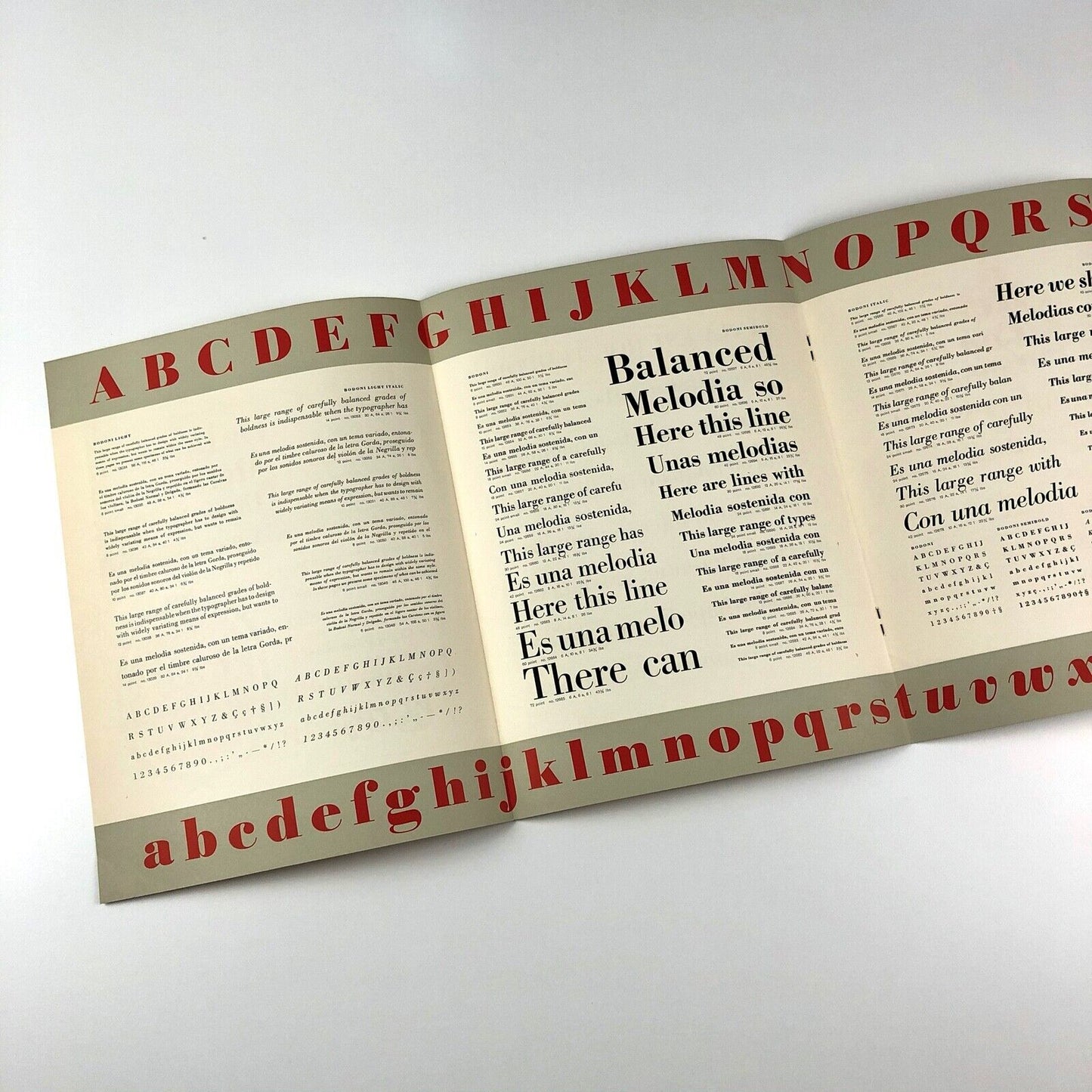 Bodoni type specimen brochure | Typefoundry Amsterdam 1950s?