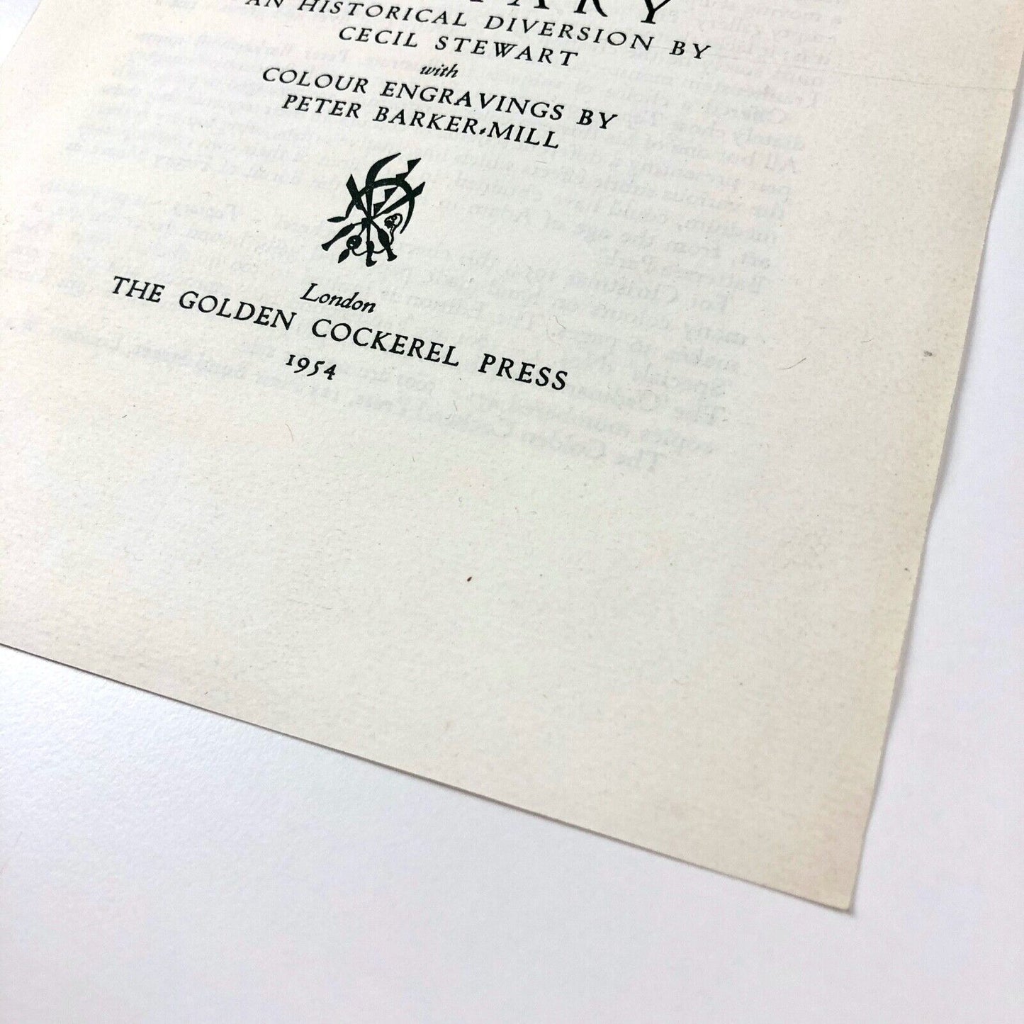 Topiary: An Historical Diversion | Peter Barker-Mill | Golden Cockerel Press prospectus, 1954