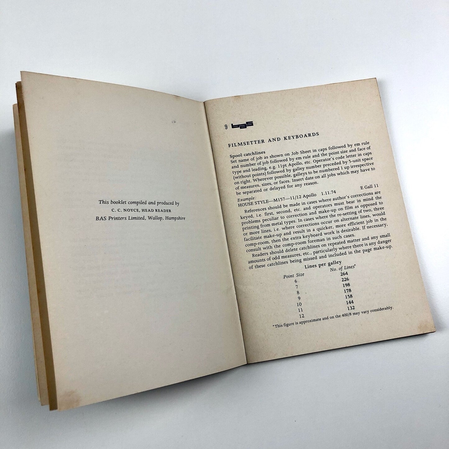 BAS Printers Limited – House Style booklet | Undated