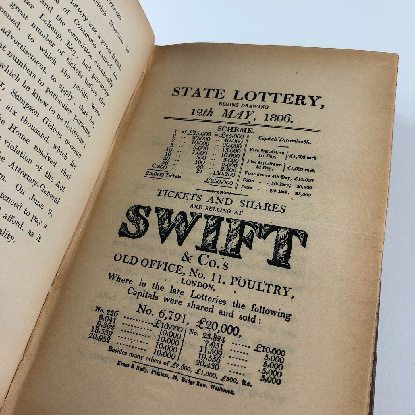 A History of English Lotteries. Now for the first time written John Ashton | Leadenhall Press, 1893