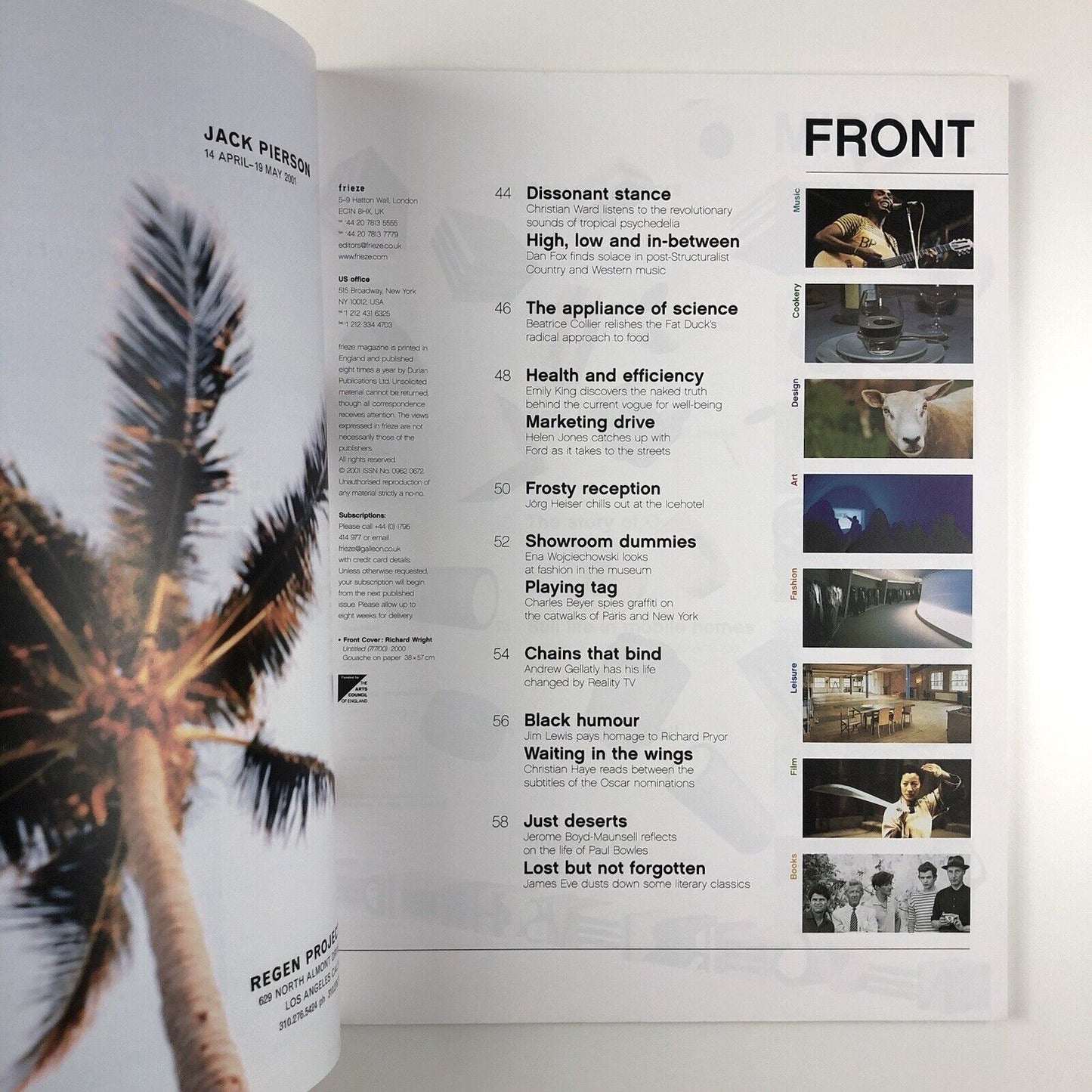 Frieze Contemporary Art and Culture magazine – Issue 58 April 2001