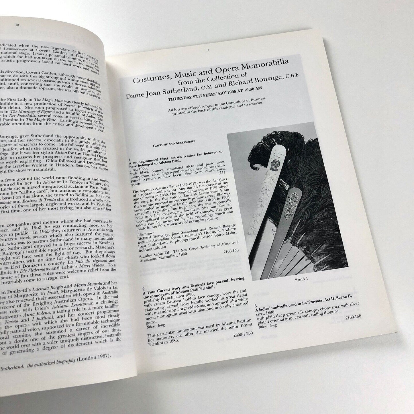 Costumes, Music and Opera... Dame Joan Sutherland/Richard Bonynge | Sotheby's catalogue, 1995