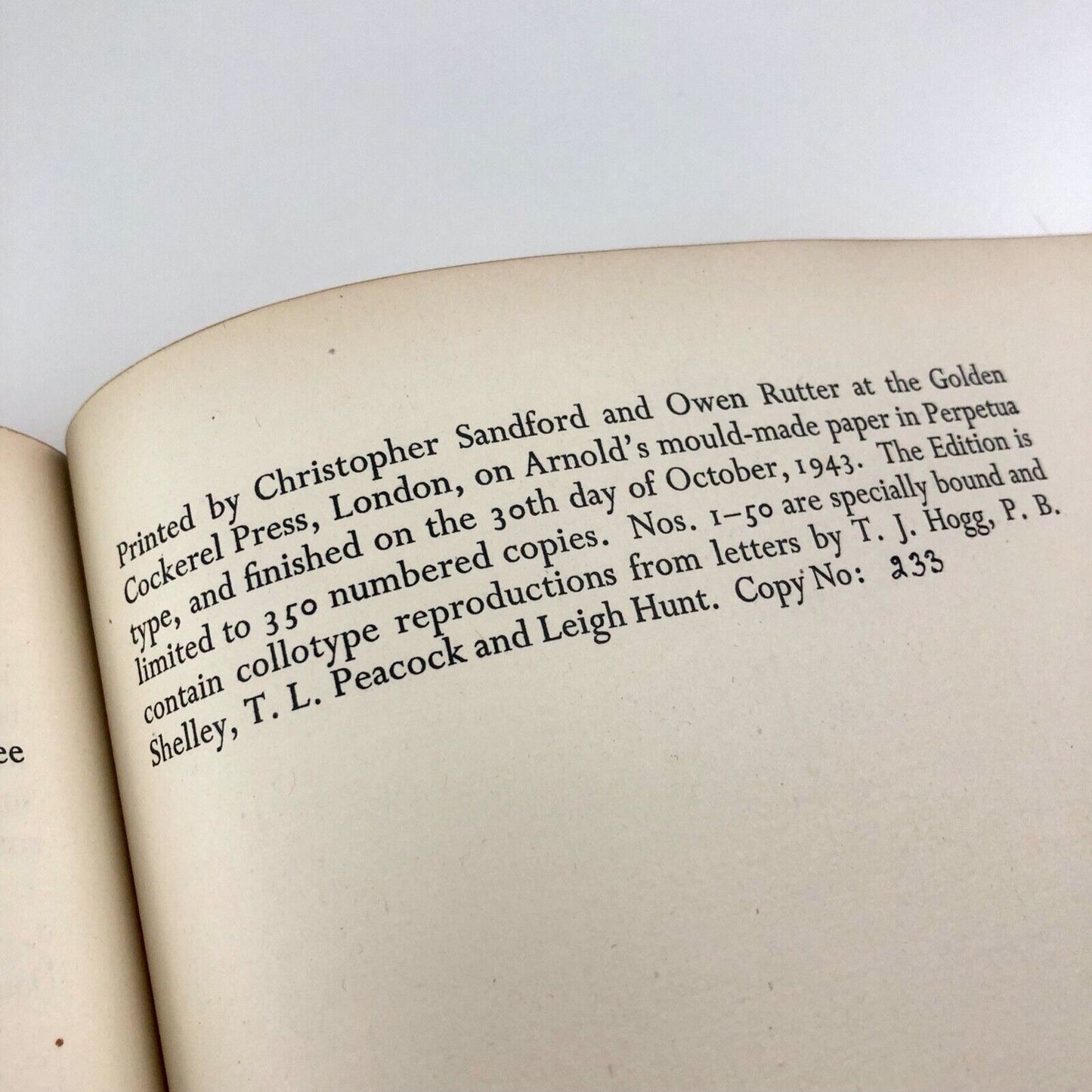 The Athenians being correspondence between Thomas Jefferson Hogg and his friends...edited by Walter Sidney Scott | Golden Cockerel Press, 1943