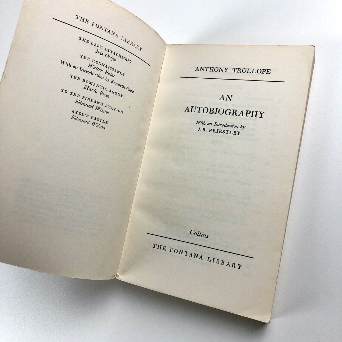 Anthony Trollope – An Autobiography | The Fontana Library | Paperback, 1962