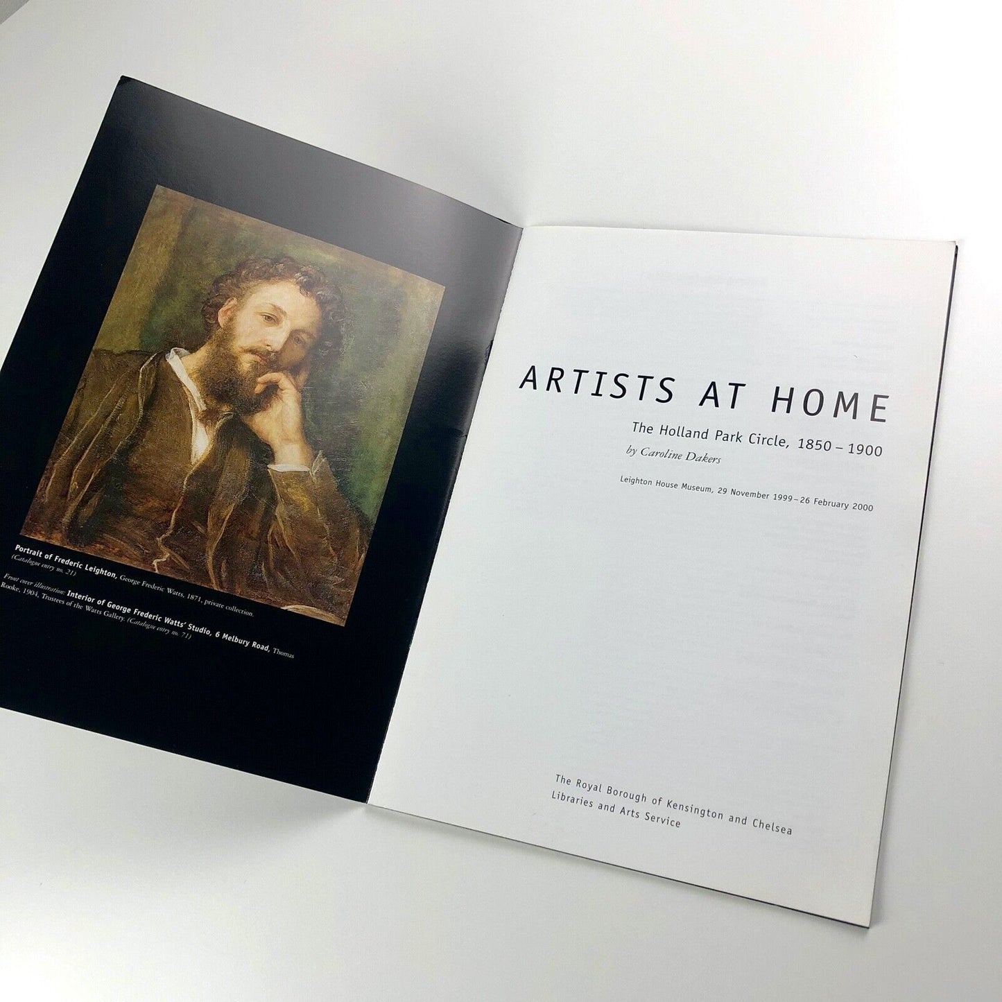 Leaflet for Artists At Home: The Holland Park Circle by Caroline Dakers | Leighton House Museum, 2000