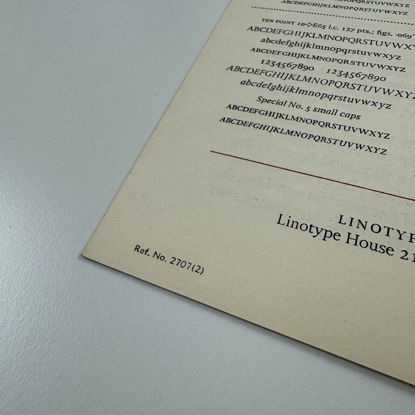 Type specimen broadsheet – Linotype Pilgrim | Eric Gill | Undated