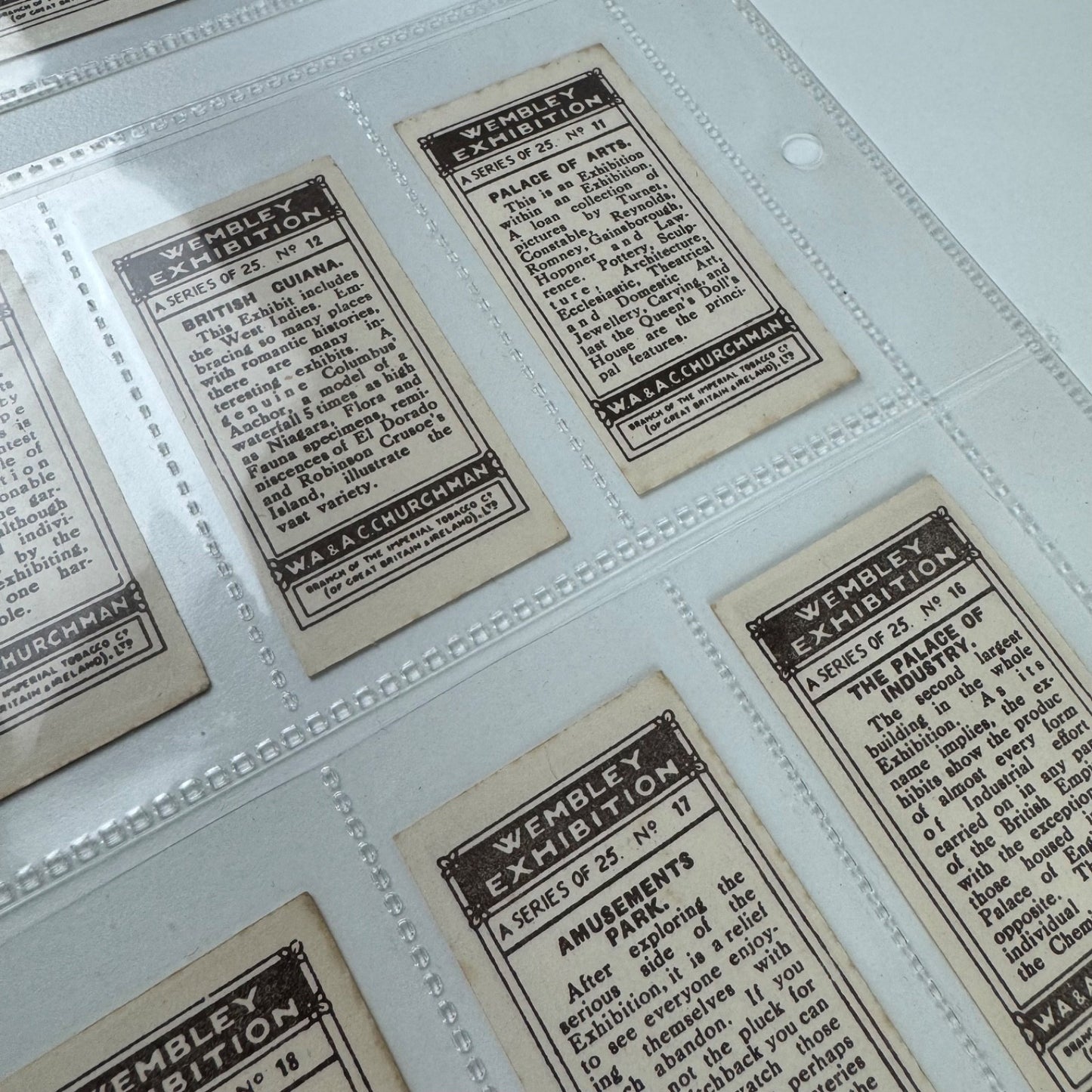 Set of 25 Churchman’s Cigarette cards relating to British Empire Exhibition 1924