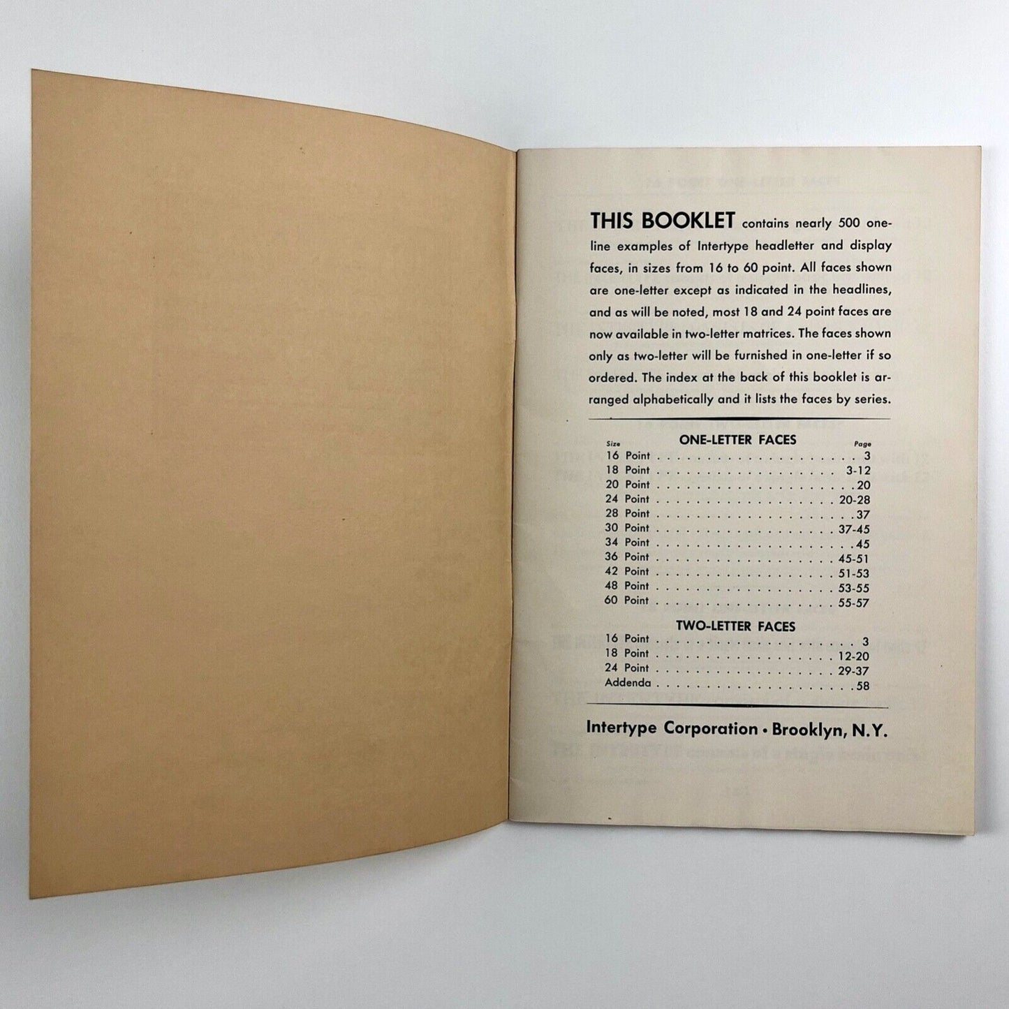 Intertype Headletter and Display Type Faces | Intertype Corporation brochure | Undated