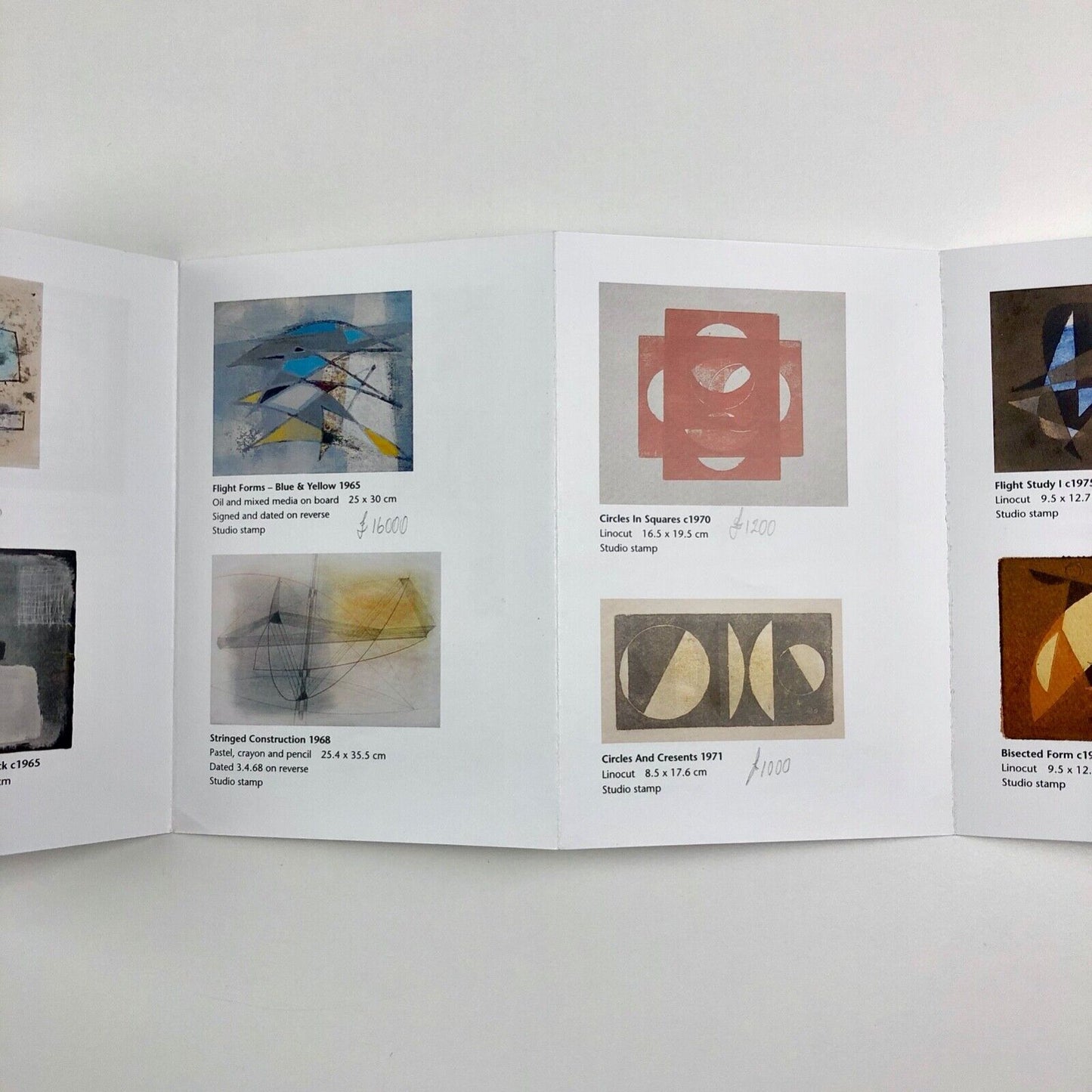 Promotional leaflet for John Wells. Works on Paper 1940s-1970 | Belgrave Gallery 2010