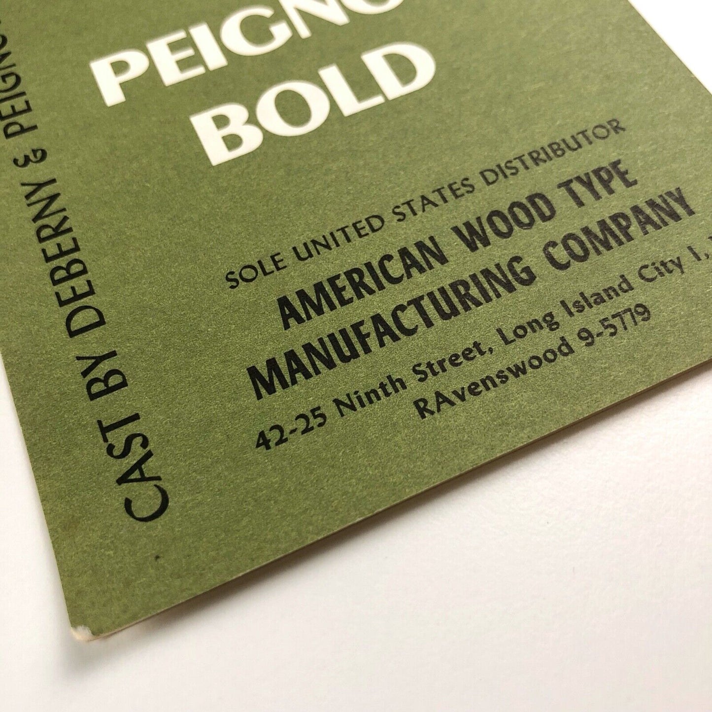 Peignot Bold. Small type specimen leaflet | American Wood Type Manufacturing Co