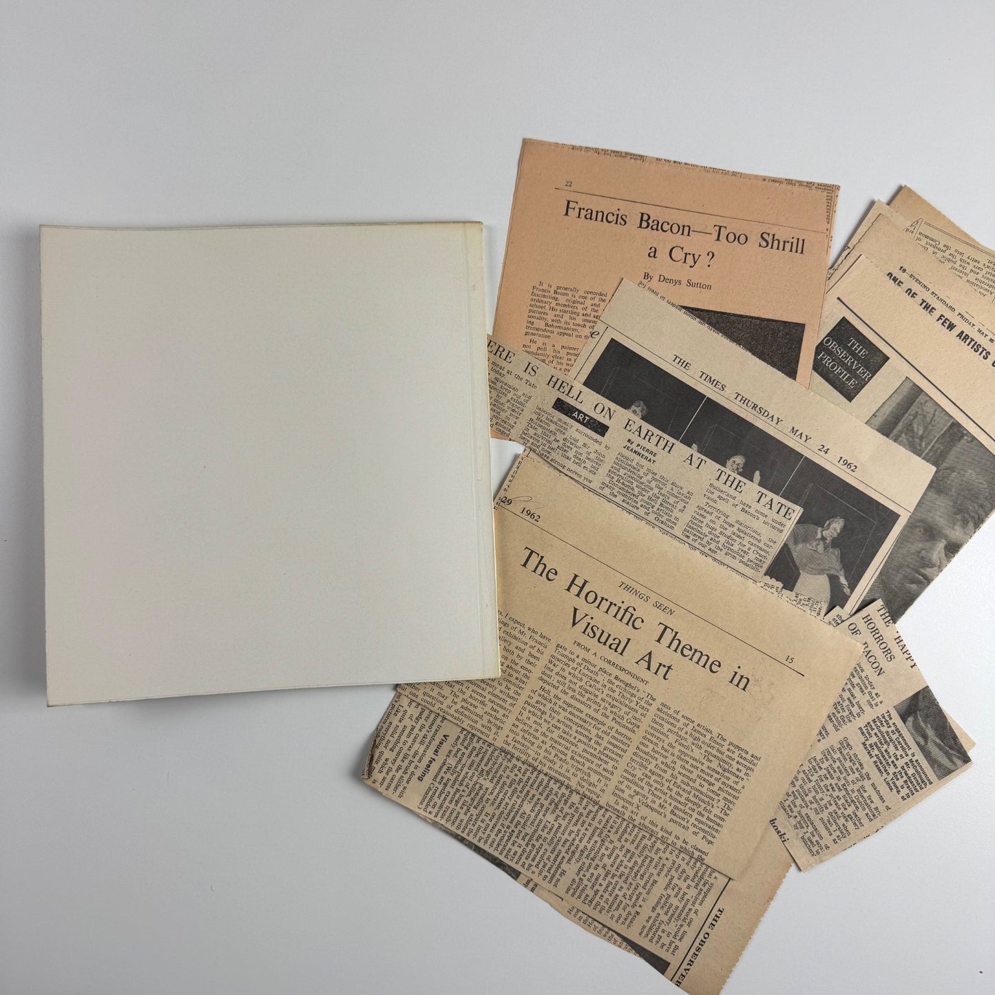 Francis Bacon | Tate Gallery May to July 1962 design Gordon House and press cuttings