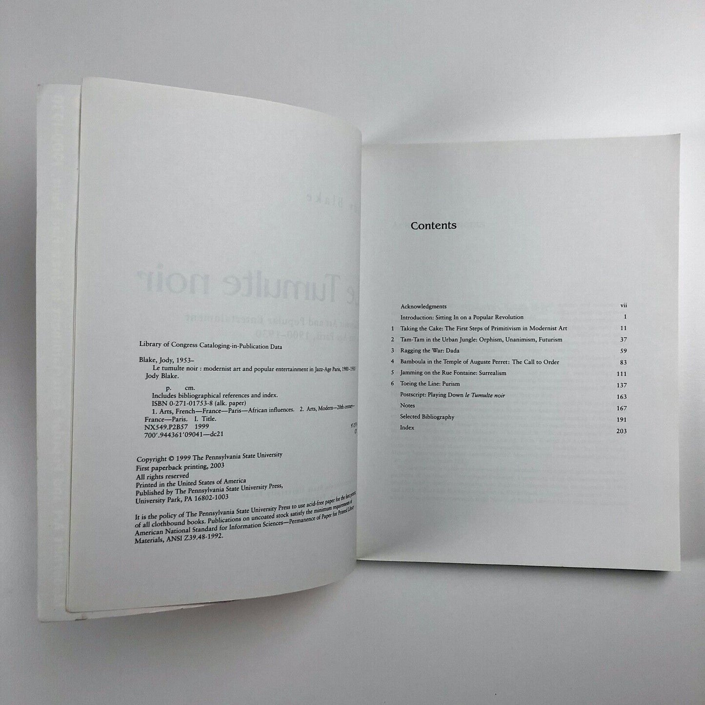 Le Tumulte Noir. Modernist Art and Popular Entertainment in Jazz-Age Paris | Jody Blake, 2003