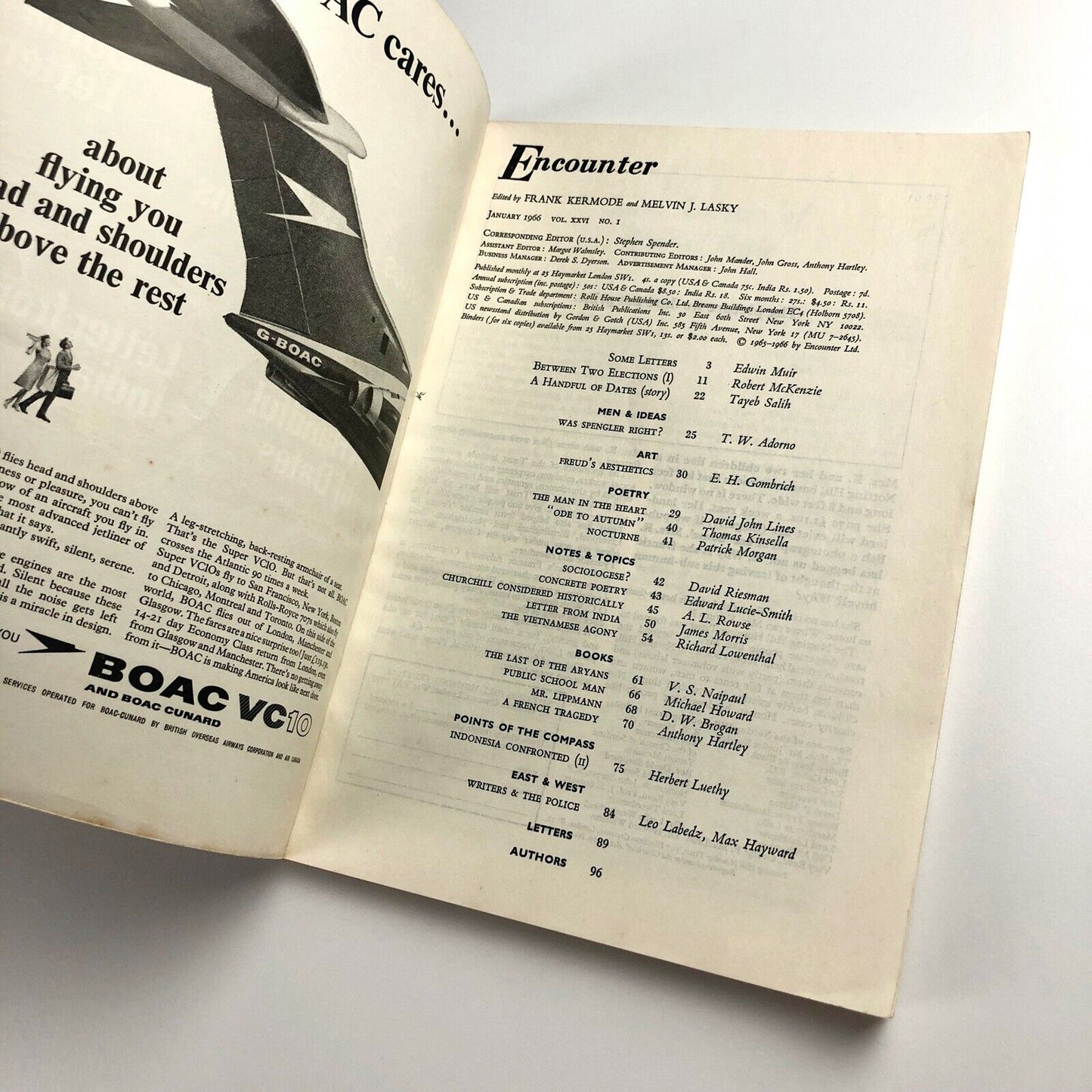Encounter magazine Volume XXVI, No.1 Jan 1966 | article on concrete poetry by Edward Lucie-Smith