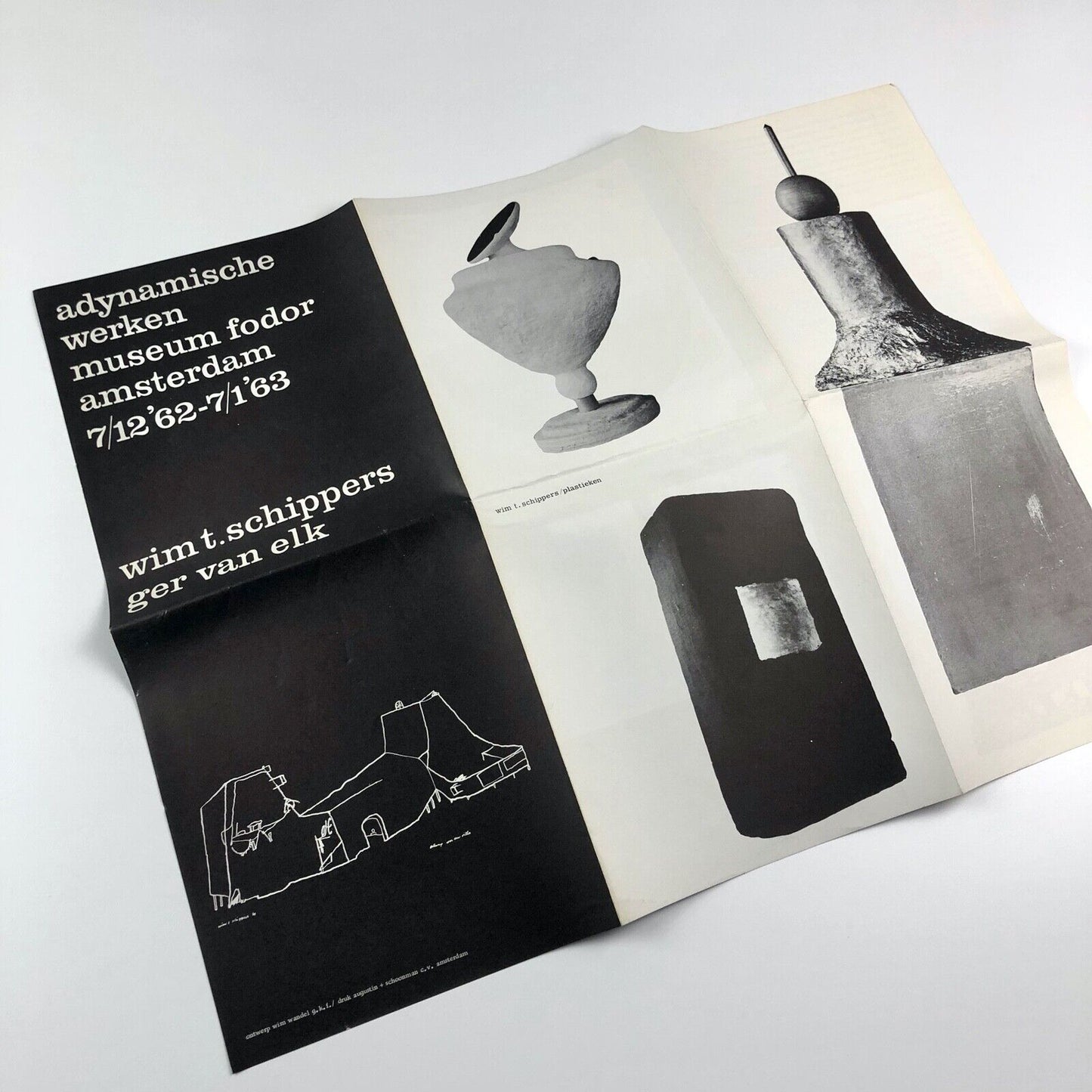 Adynamische Werken, Wim T Schippers | Museum Fodor Amsterdam – fold-out sheet, 1962