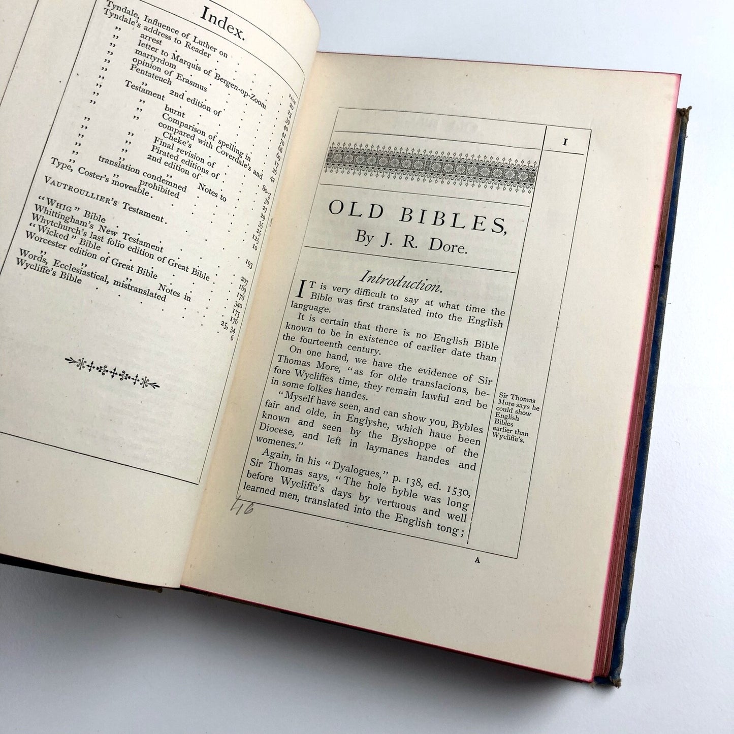 Old Bibles by J. R. Dore | Eyre and Spottiswoode | 2nd edition, 1888