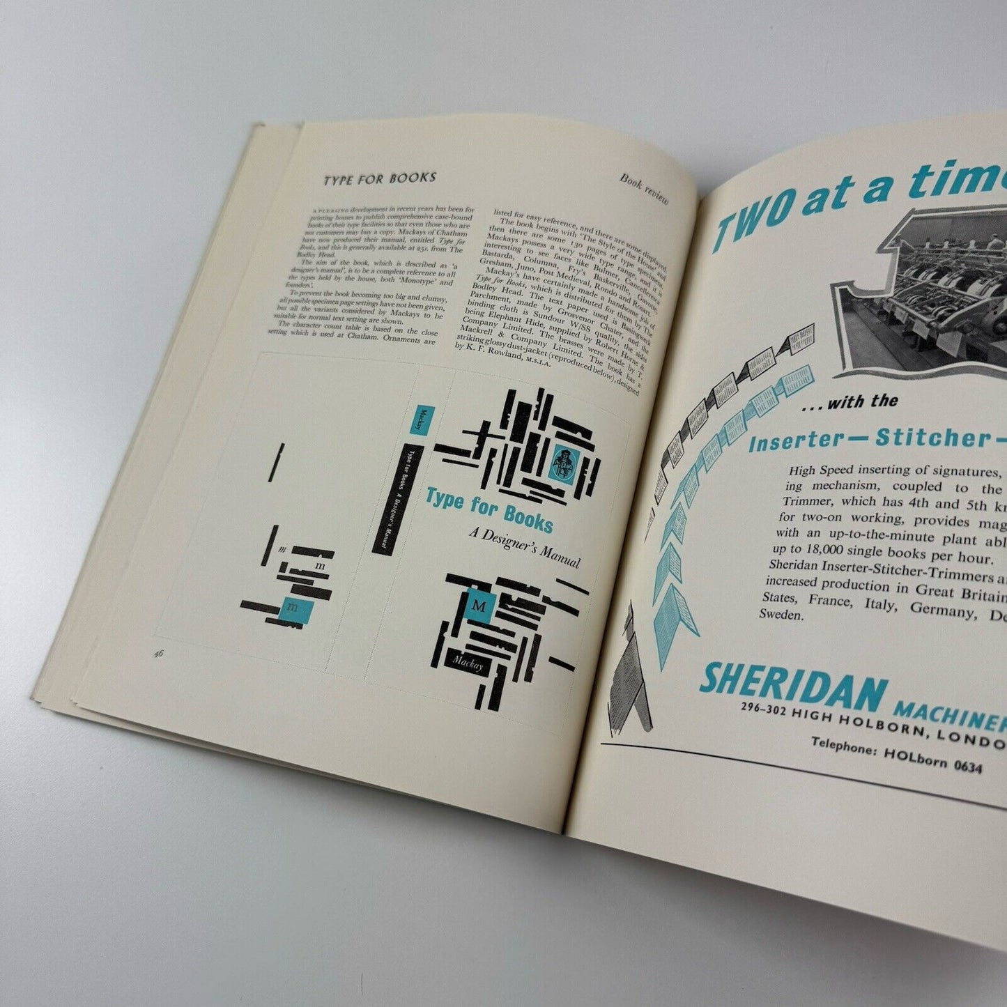 Book Design and Production Vol 2 No 2 1959 | Printing News Ltd edited by James Moran includes article on Will Carter