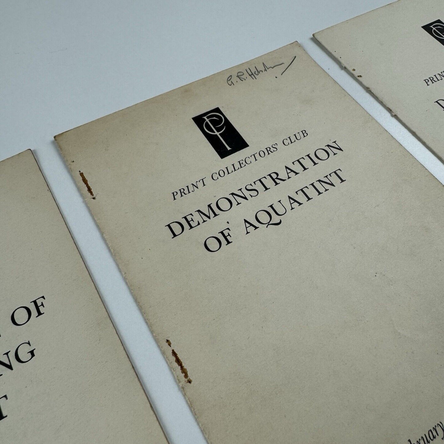 3 x Print Collectors' Club leaflets: aquatint, engraving, mezzotint | 1947-9