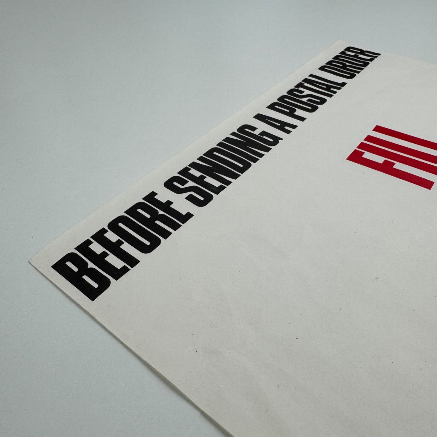 Poster Post Office ‘Before sending a postal order. Fill in Payee's Name' by JPC (Joint Production Council). Poster artist not known. Printer M&M (Moore & Matthes Ltd)