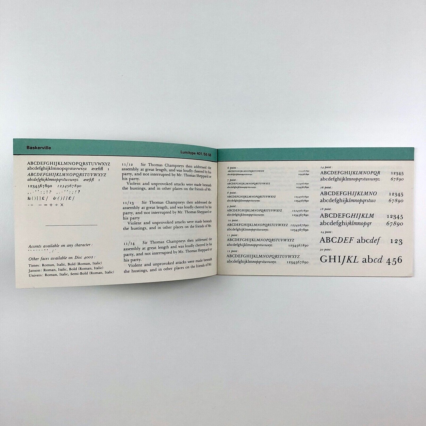 Lumitype Type Faces | Butler & Tanner Ltd, The Selwood Printing Works, Frome type specimen booklet | 1960s?