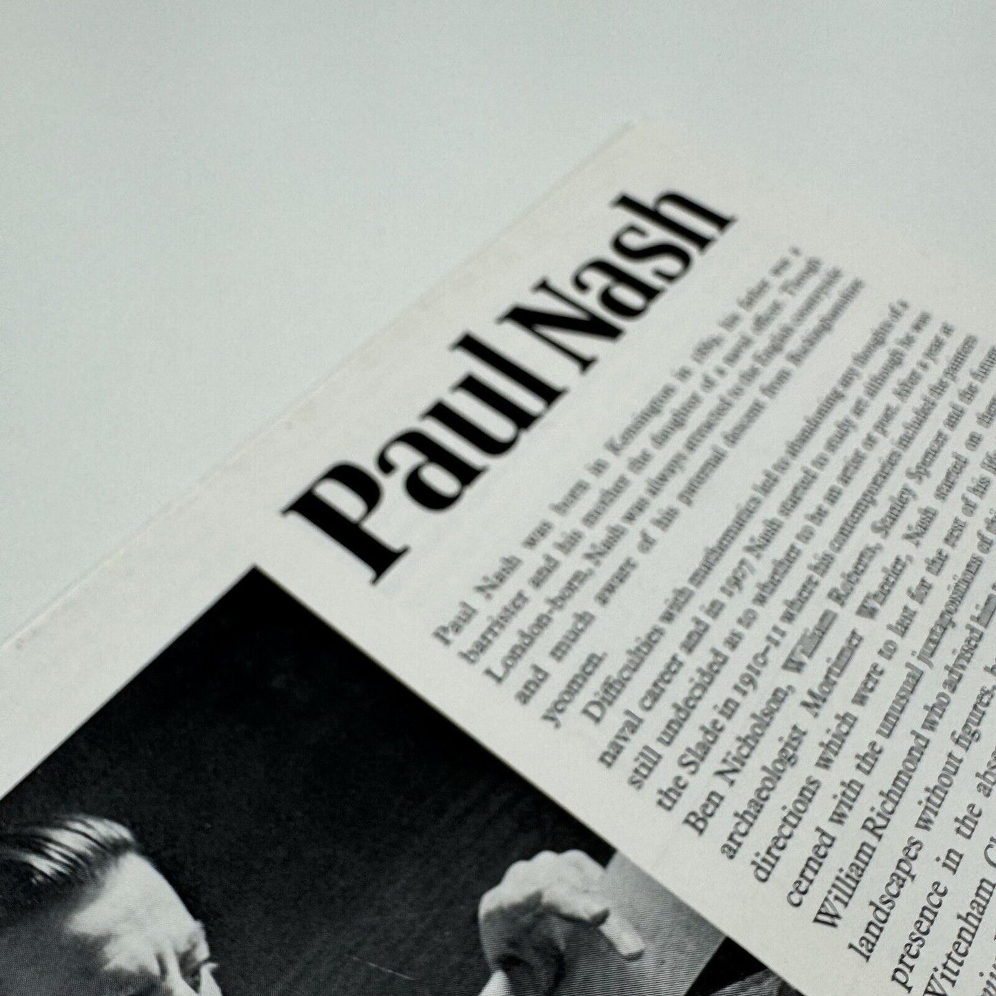 Ephemera: Folding leaflet for Paul Nash exhibition at Tate Gallery 1975