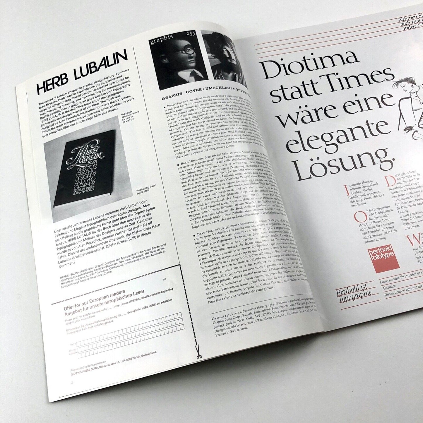 Graphis journal No 235 Vol 41 | Jan/Feb 1985 | Graphis Press Corp