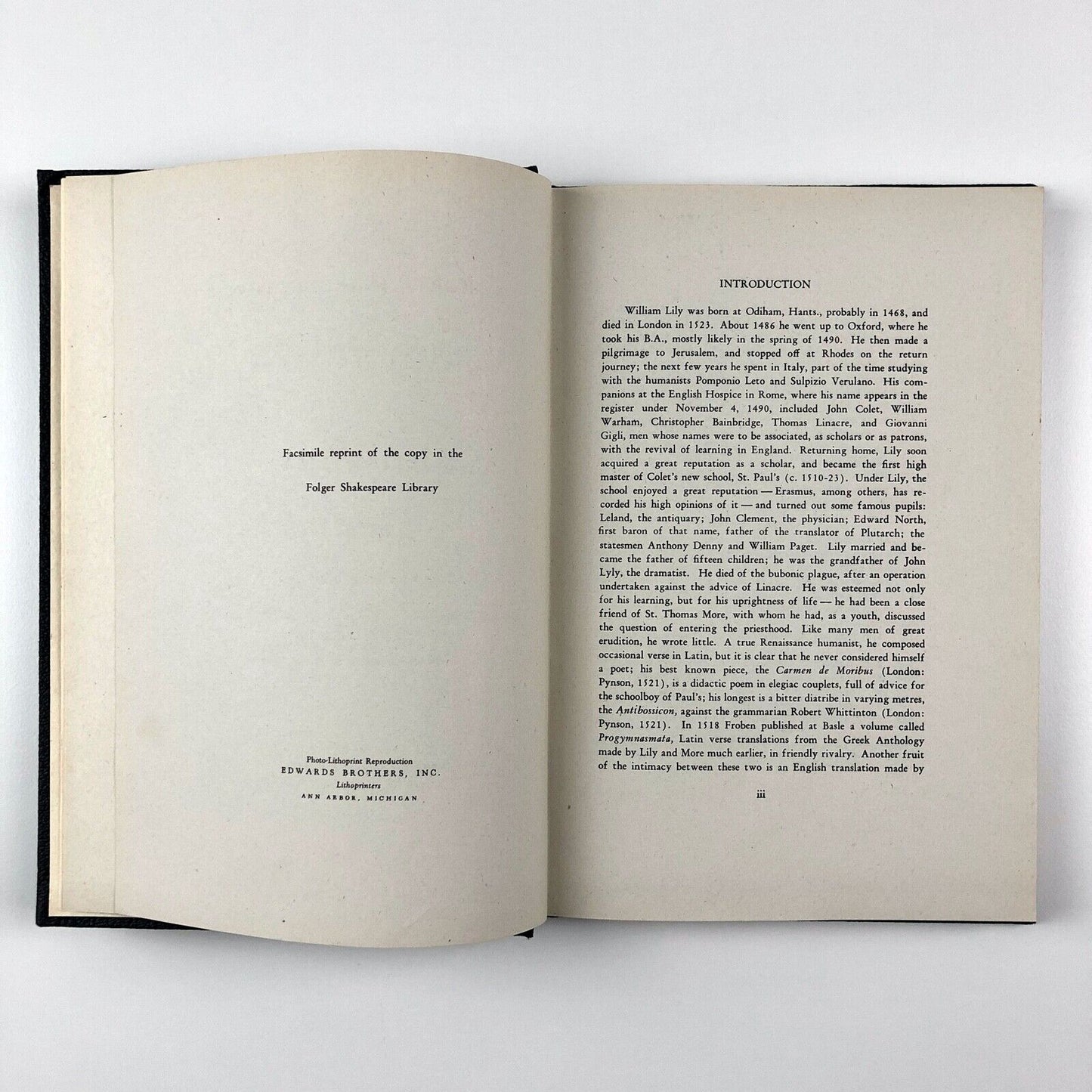 A Shorte Introduction of Grammar by William Lily | 1945 facsimile edition
