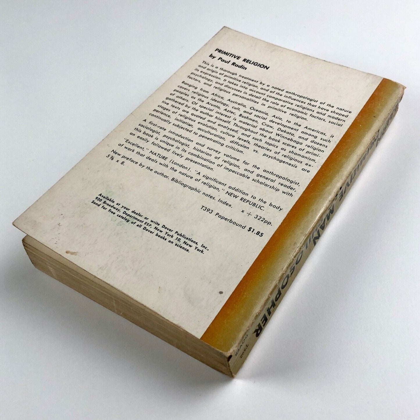 Primitive Man as Philosopher by Paul Radin | Dover Publications, 1957 paperback