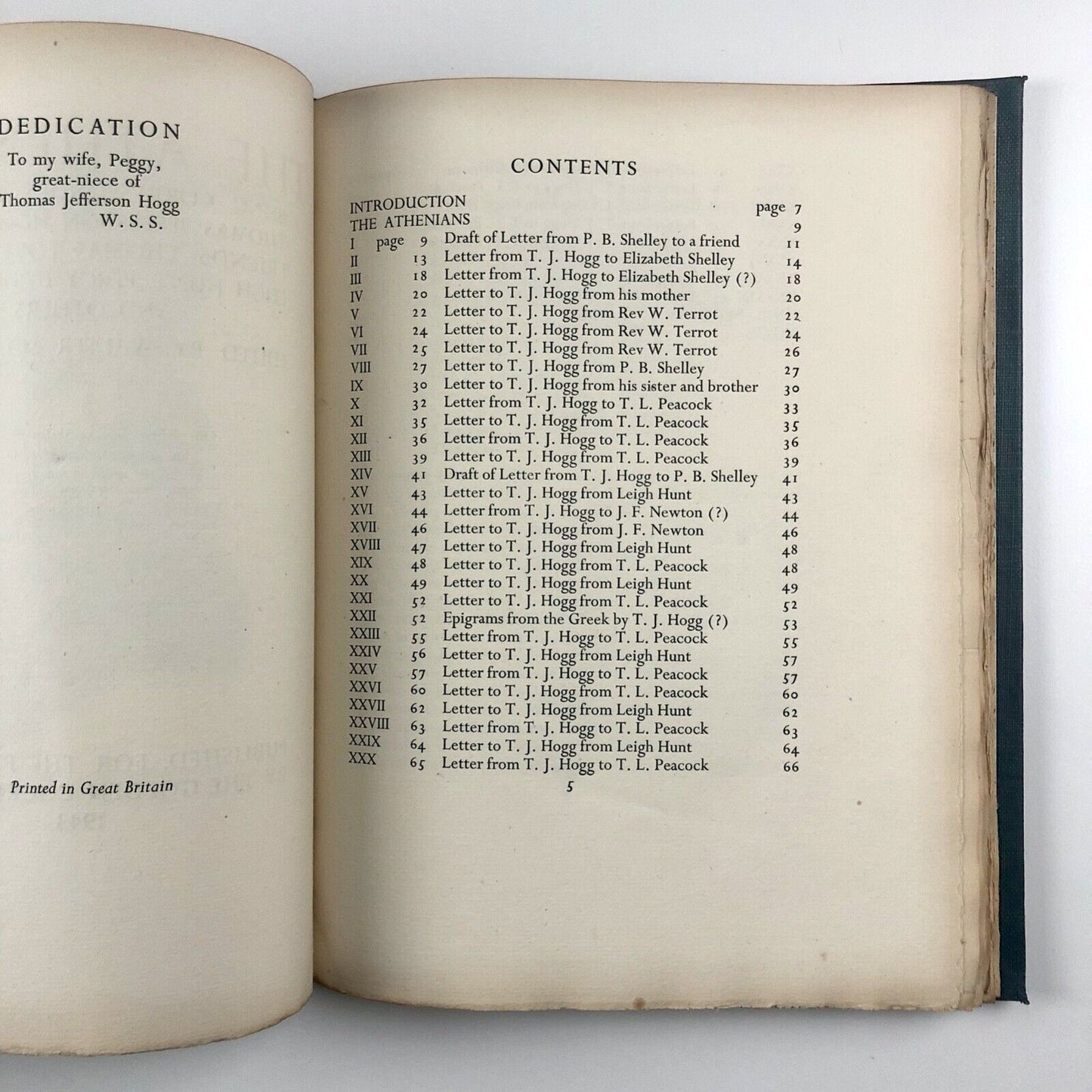 The Athenians being correspondence between Thomas Jefferson Hogg and his friends...edited by Walter Sidney Scott | Golden Cockerel Press, 1943