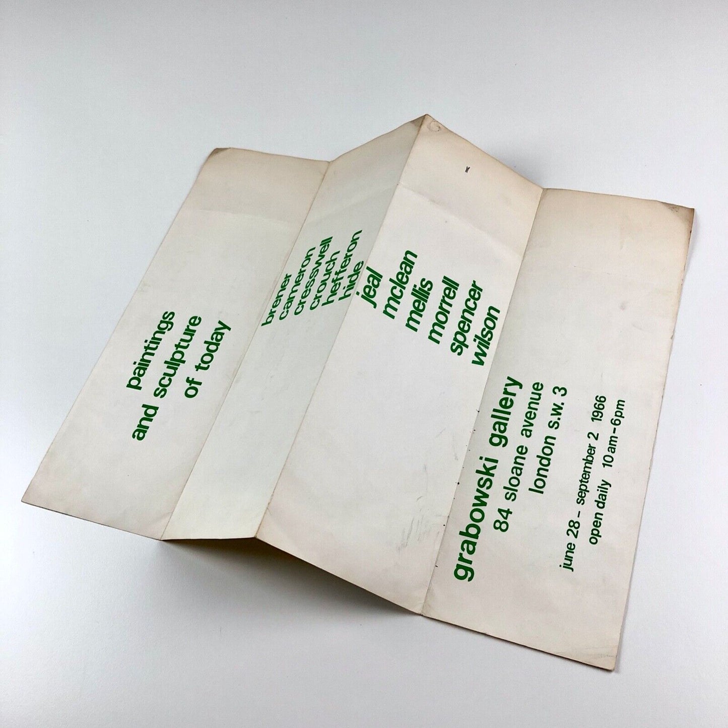 Paintings and sculpture of today | Grabowski Gallery leaflet, 1966 | Roland Brener et al