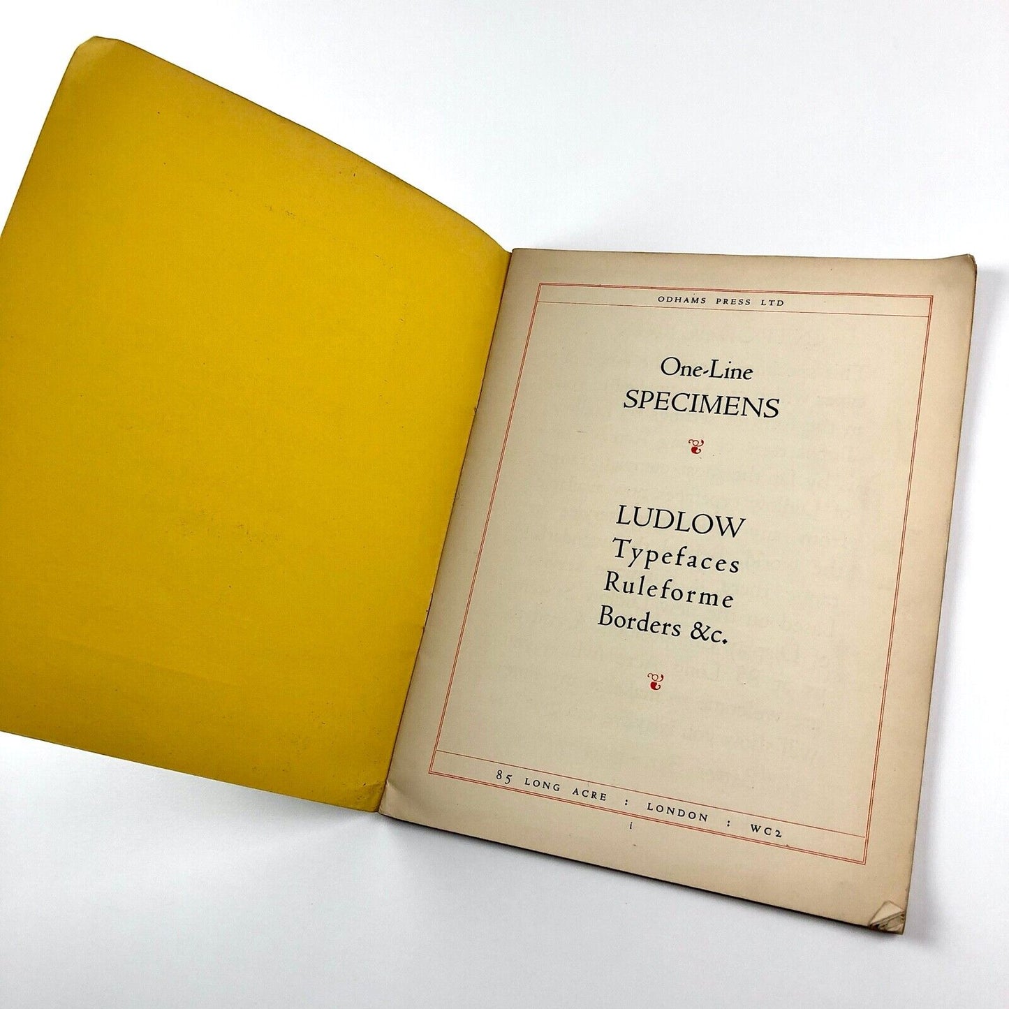 One–Line Specimens of Ludlow Typefaces, Rules, Ruleforme & Borders; | Odhams Press, 1930s?