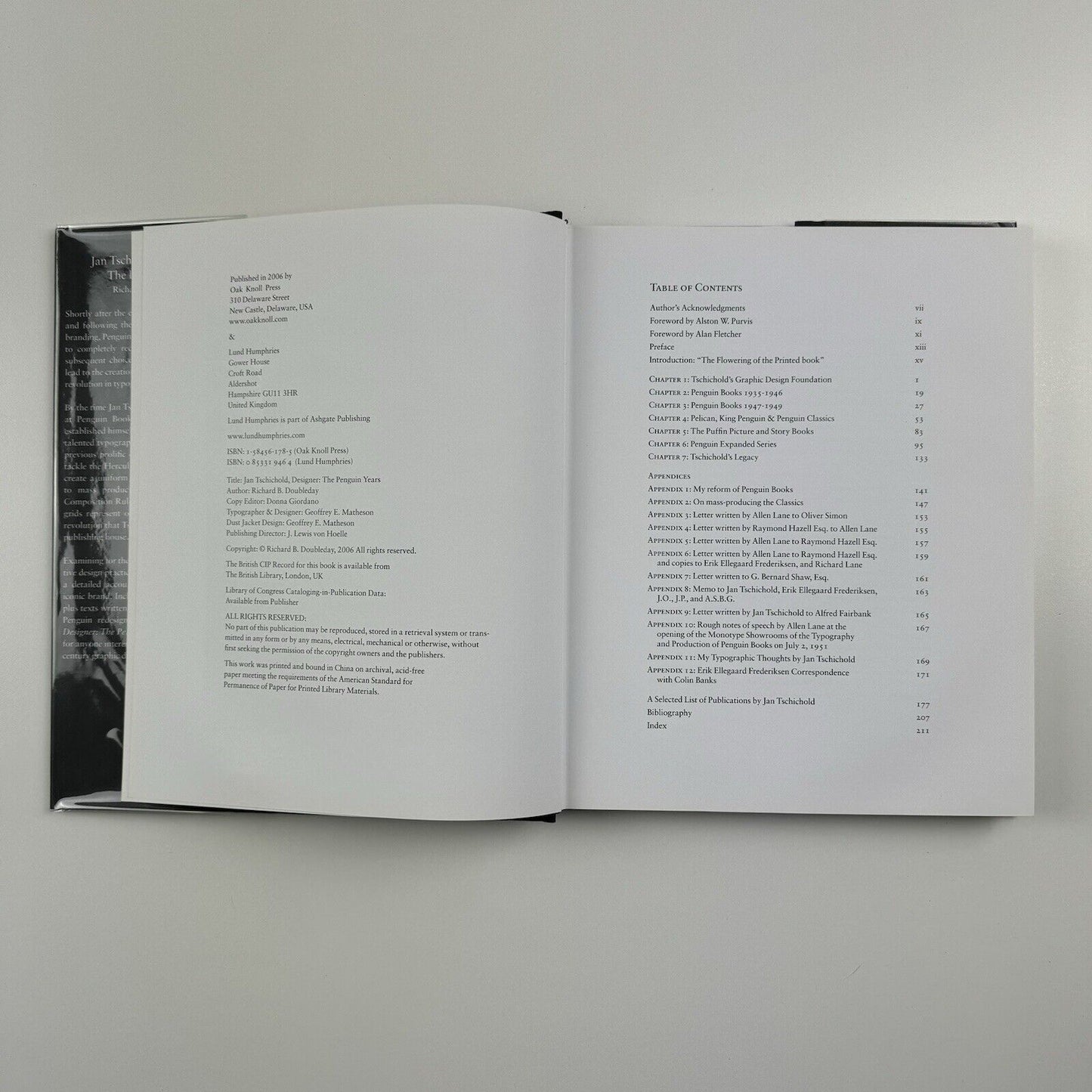 Jan Tschichold Designer – The Penguin Years | Richard B. Doubleday | Oak Knoll / Lund Humphries, 2006